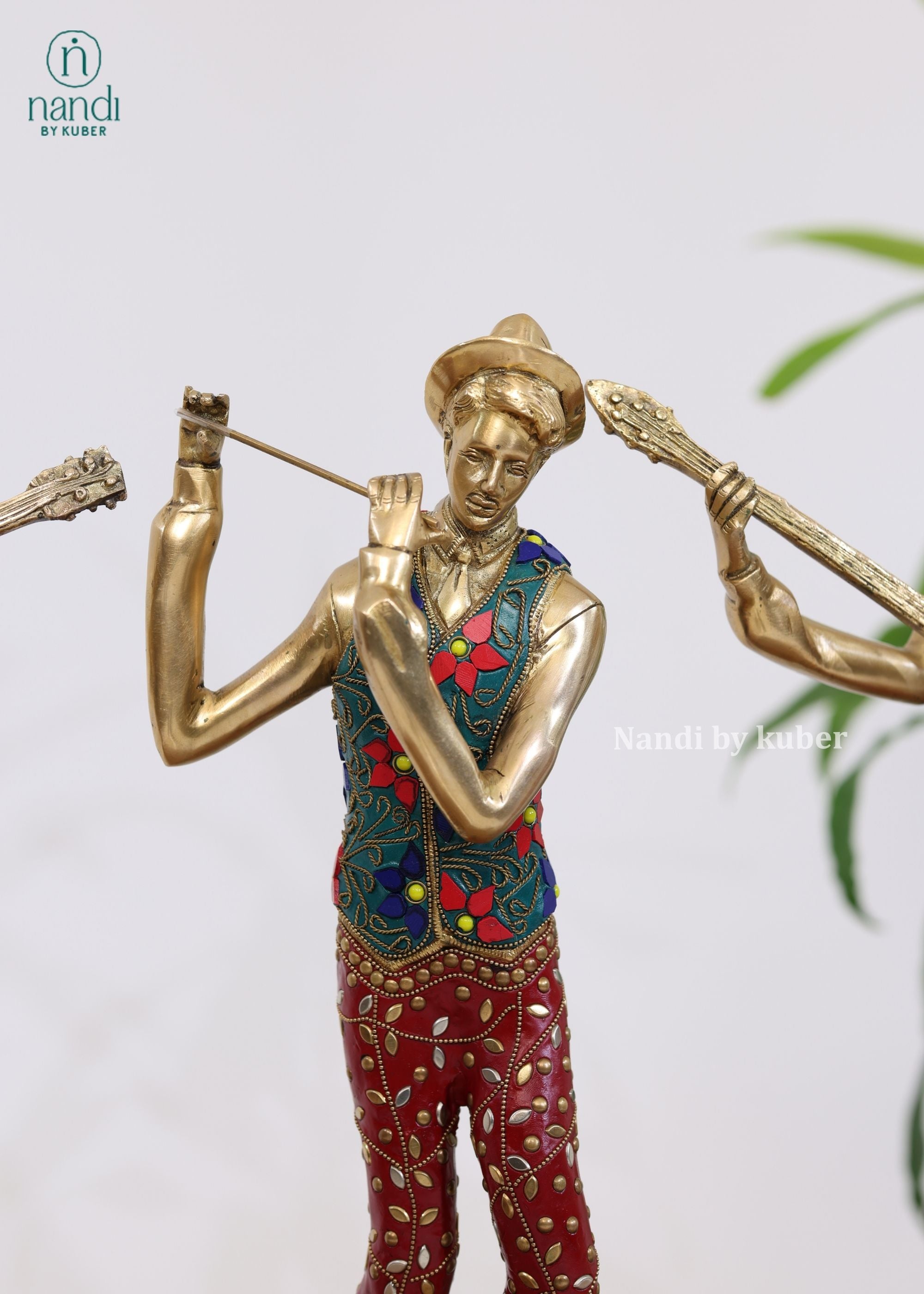 Brass Man Musician Set with Cap - lifestyle view