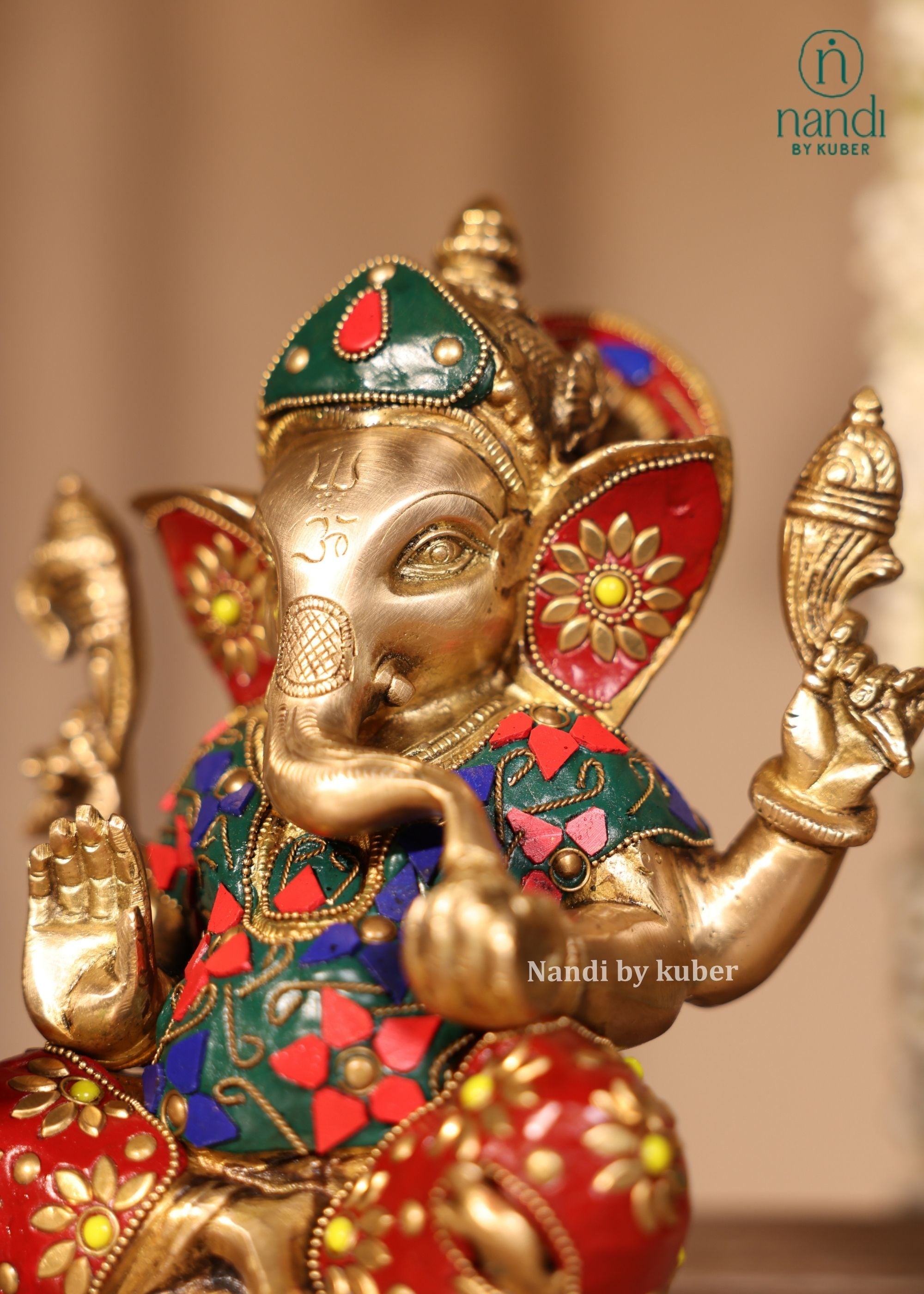 Brass Appu Ganesha Small - side view