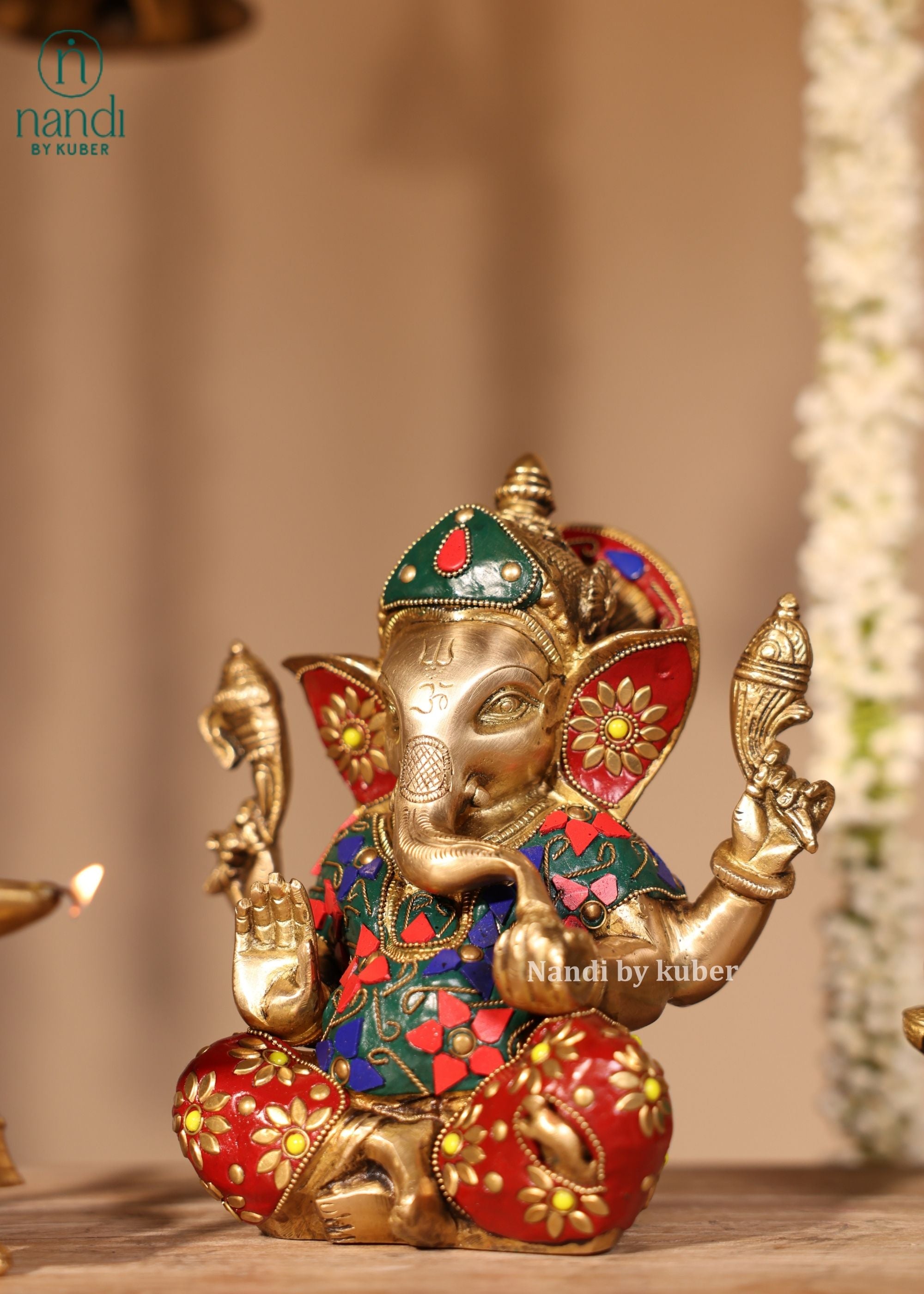 Brass Appu Ganesha SRS - detail view
