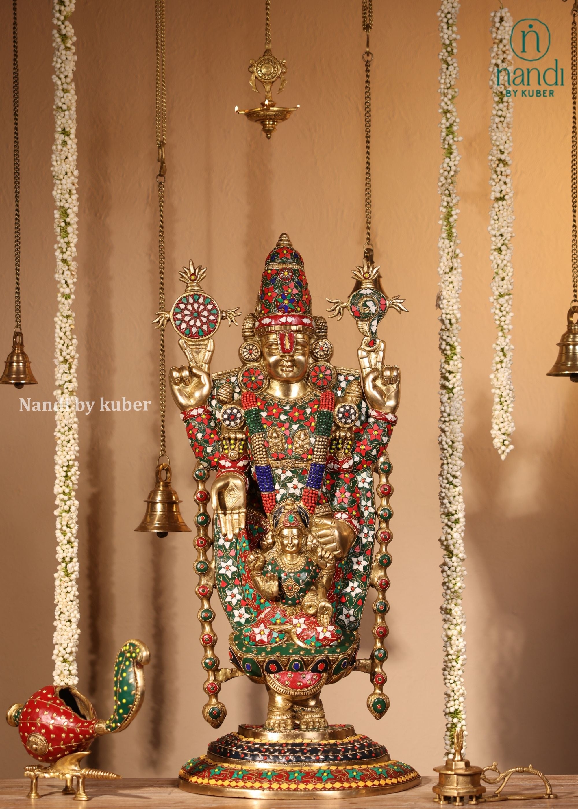 Brass Balaji Oval Base - side view