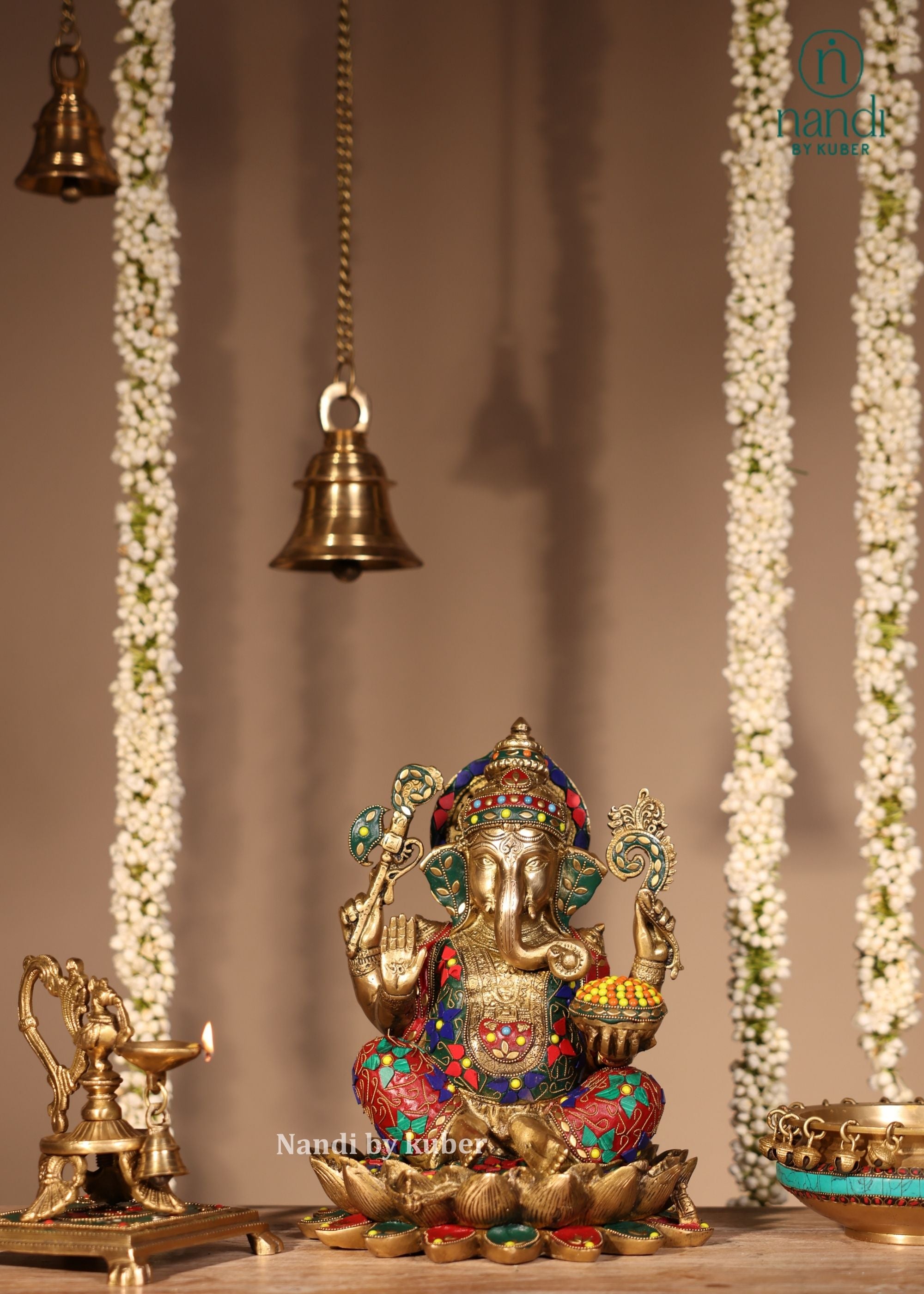 Brass Lotus Ganesh SRS - front view