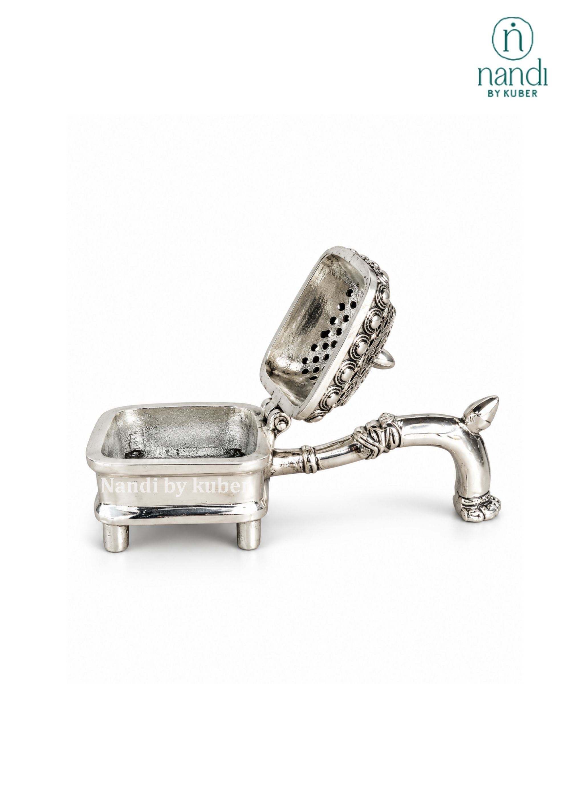 Brass Dhoop Burner With Handle - angle 3