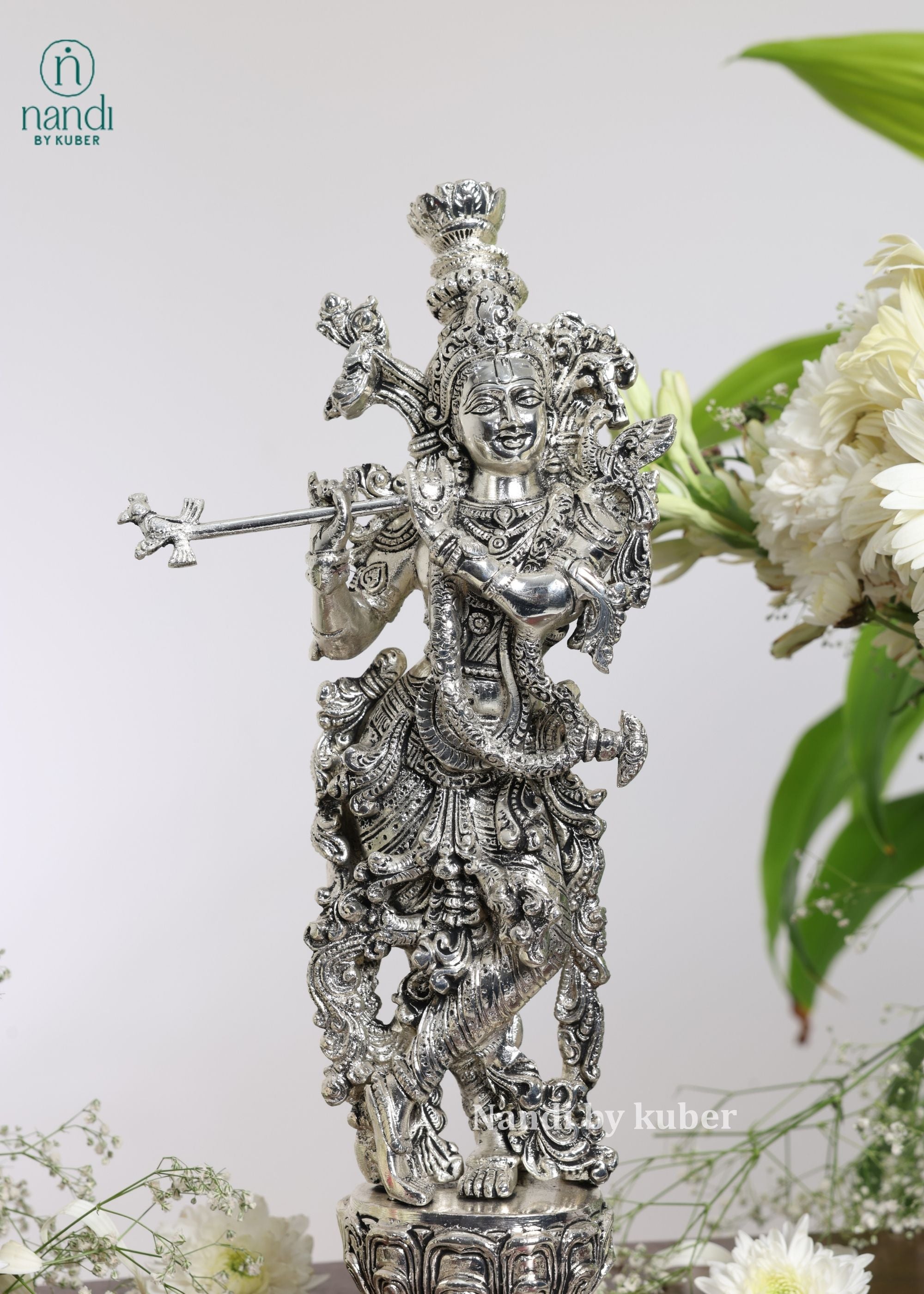 Brass Special Silver Plating Krishna - lifestyle view
