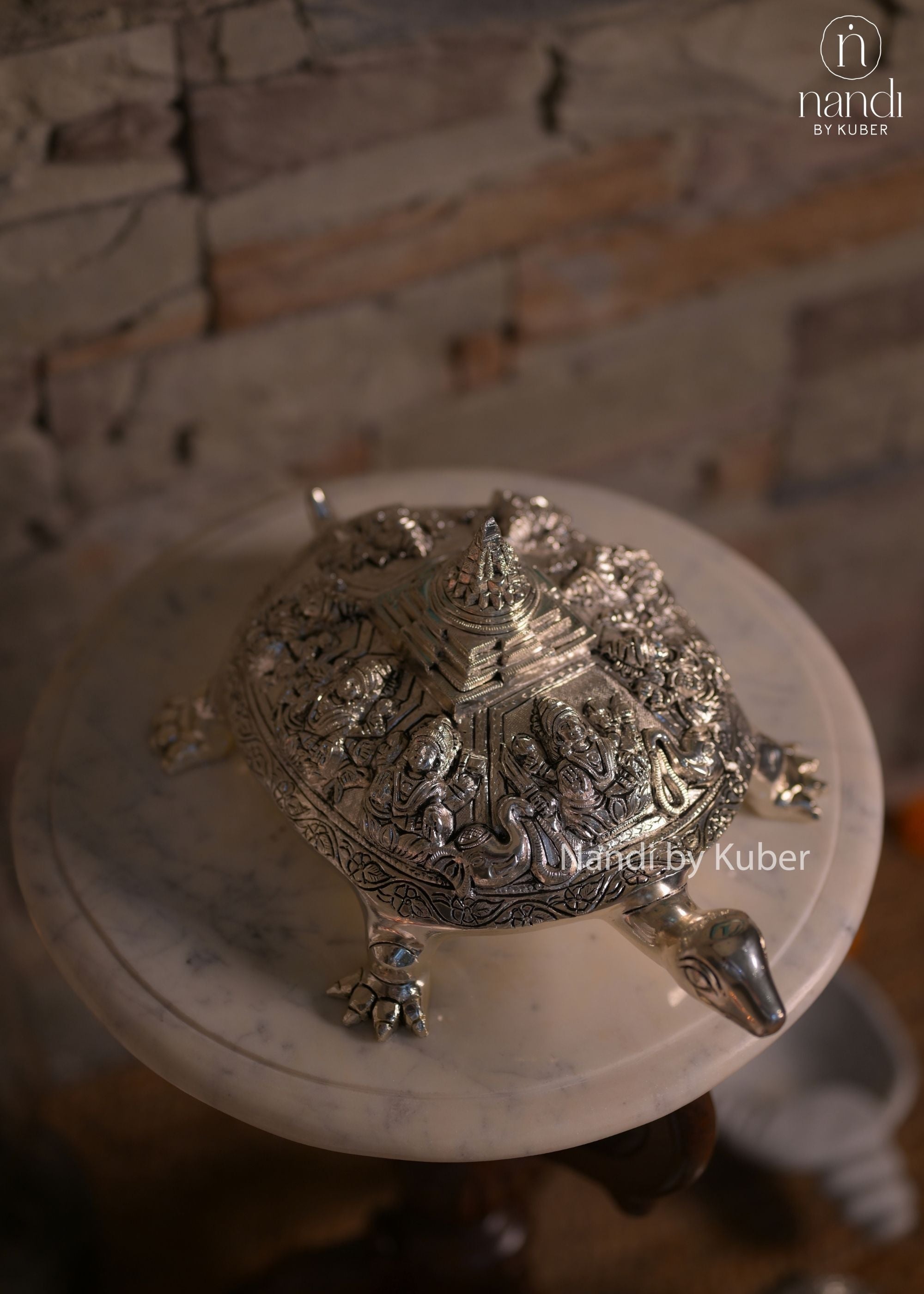 Brass Tortoise Shree Yantra - angle 3
