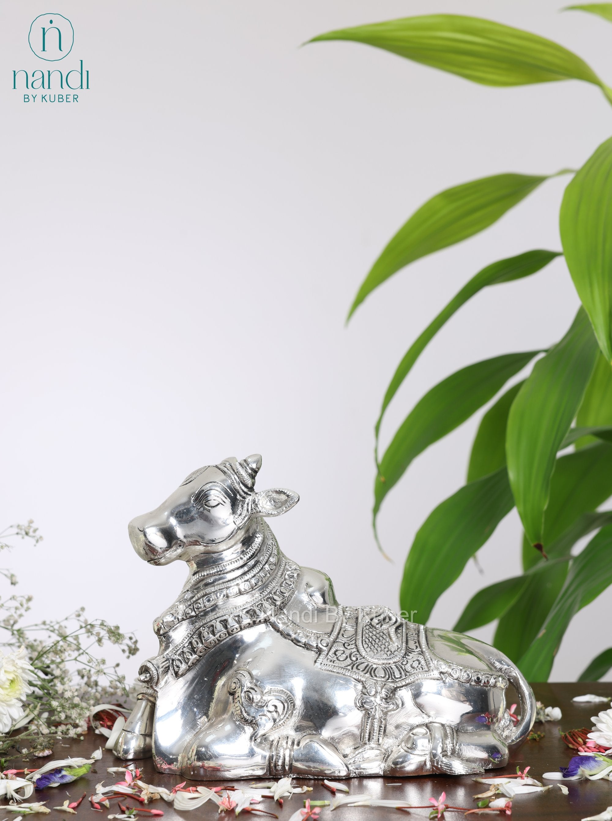 Brass Nandi Sitting - front view