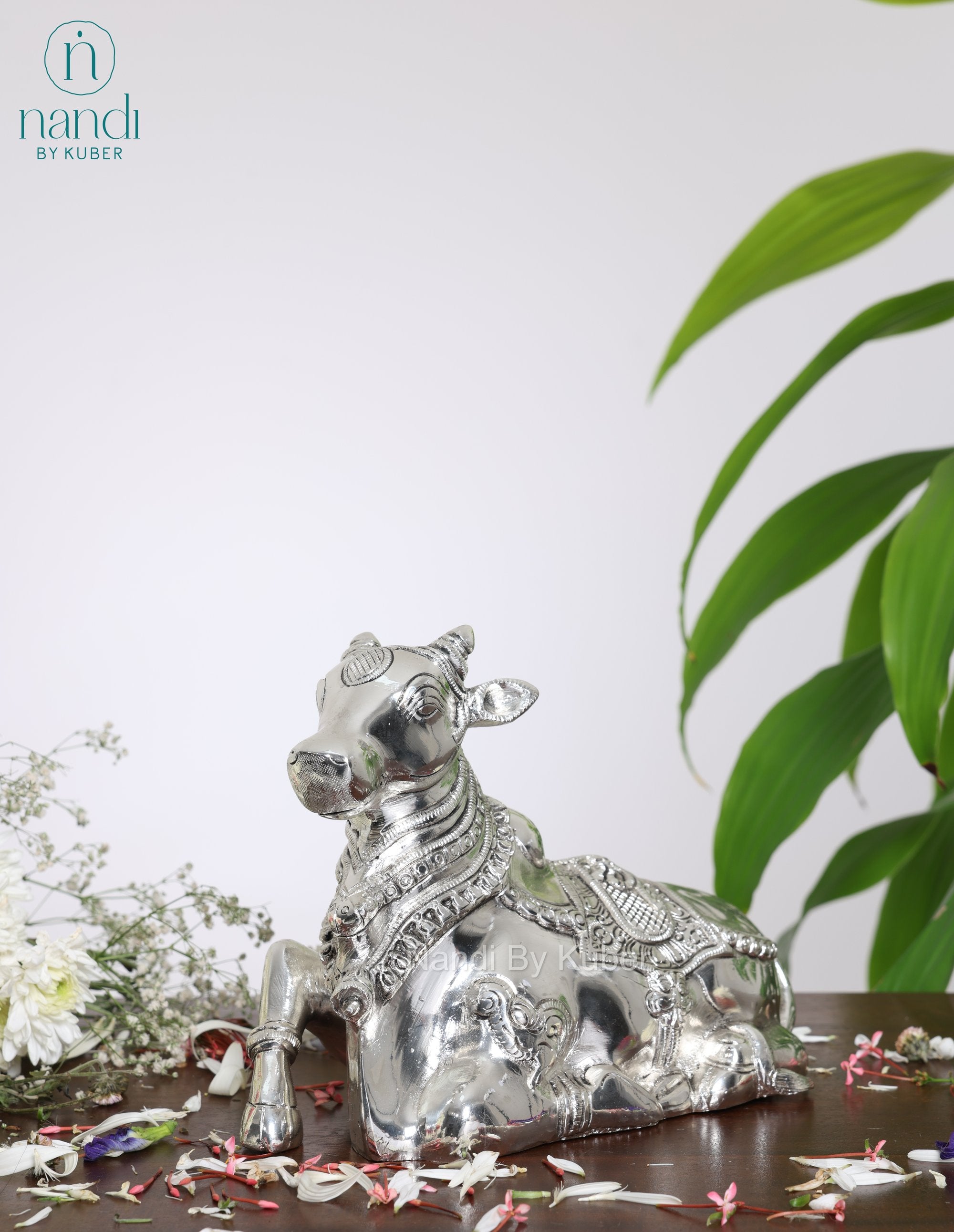 Brass Nandi Sitting - detail view