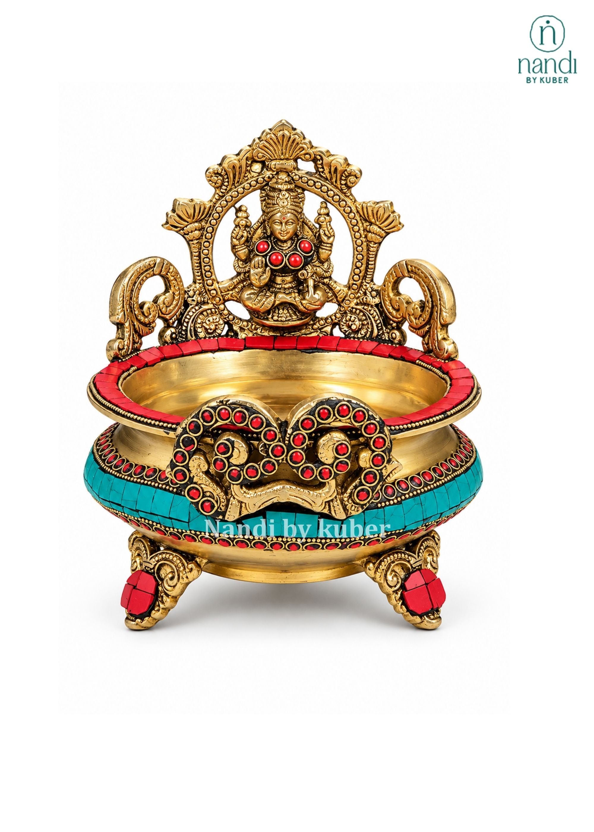 Brass Urli Laxmi - angle 2