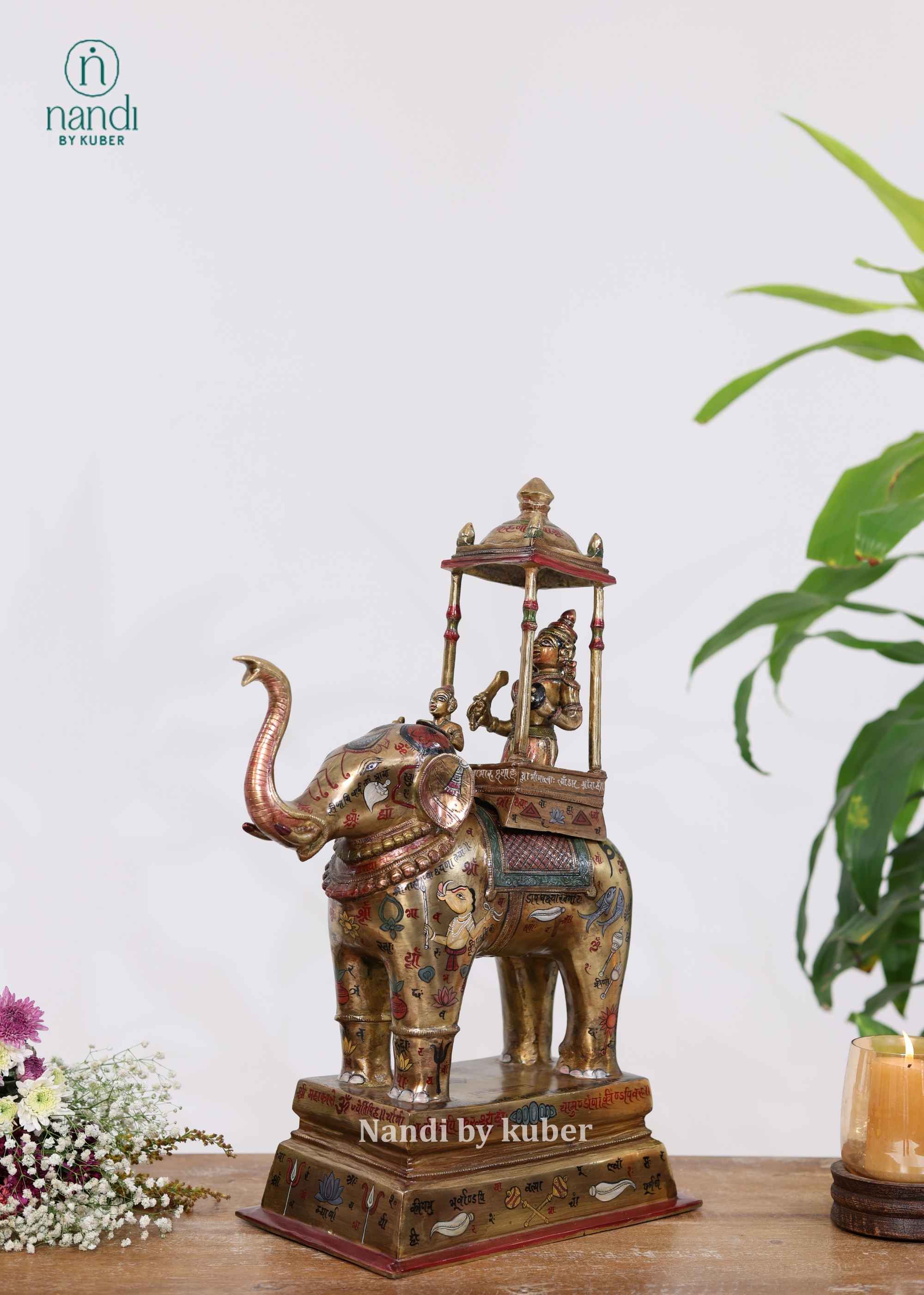Brass Elephant Ambari - detail view