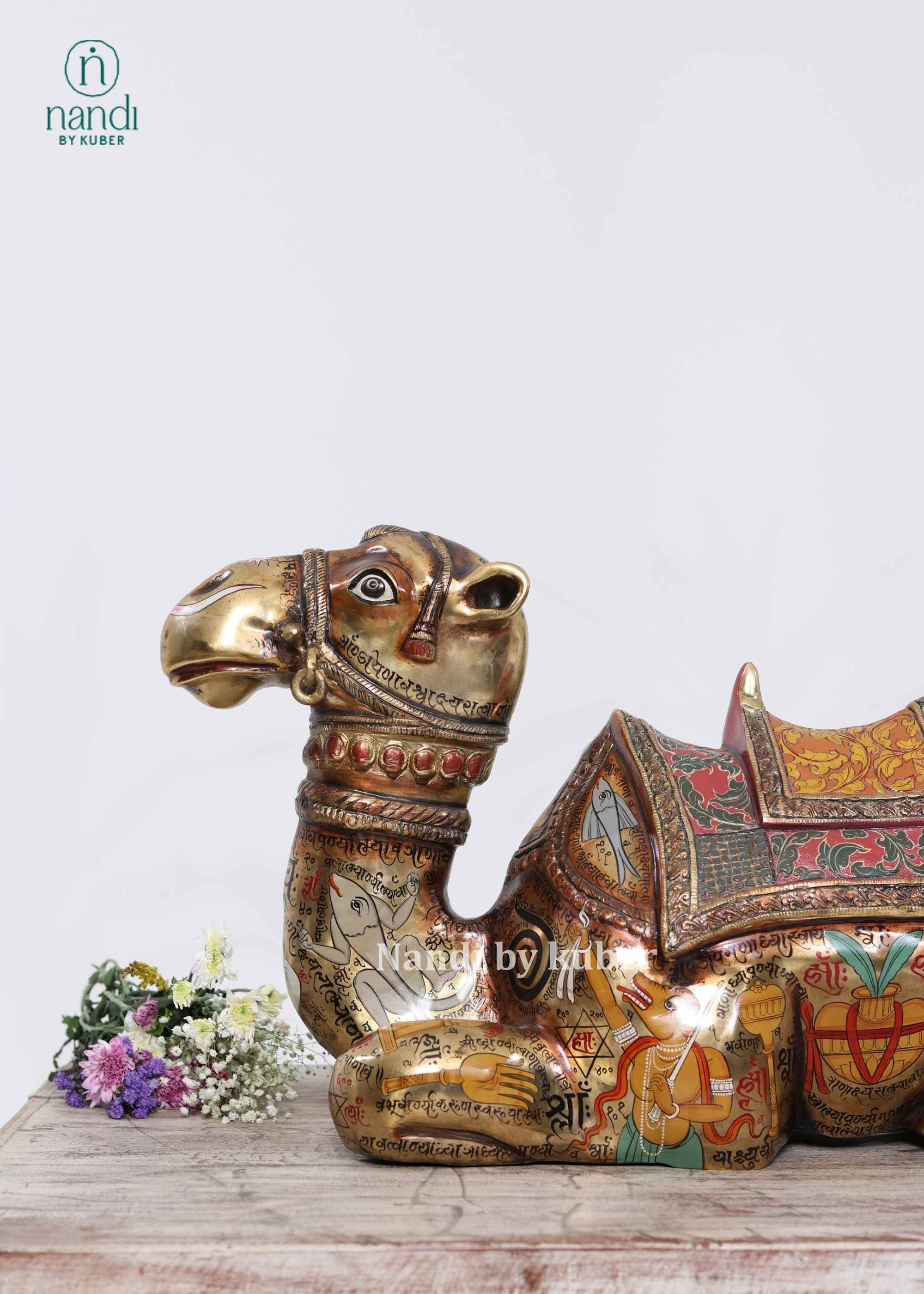 Brass Camel Sitting - detail view