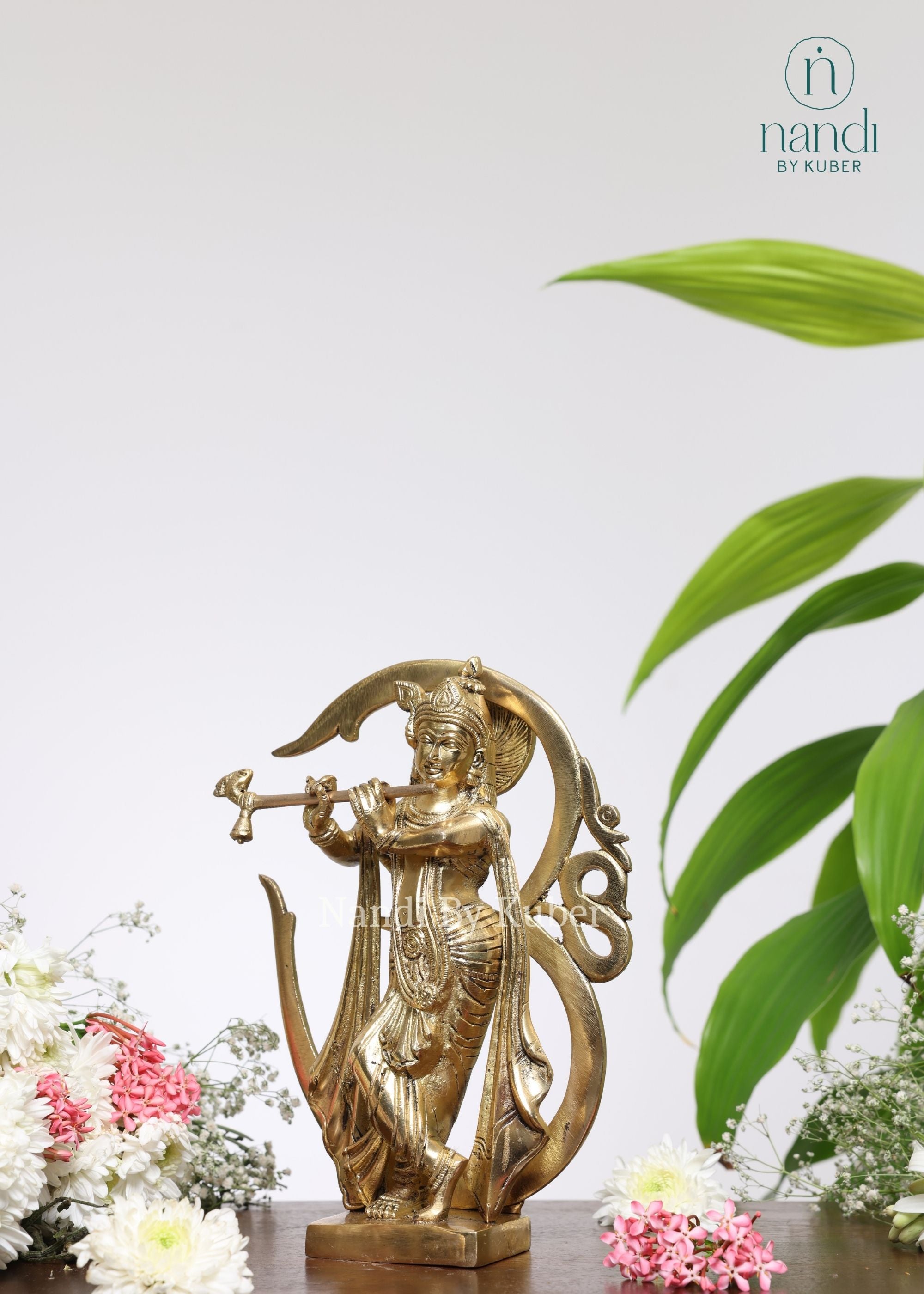 Brass Krishna With Om - lifestyle view