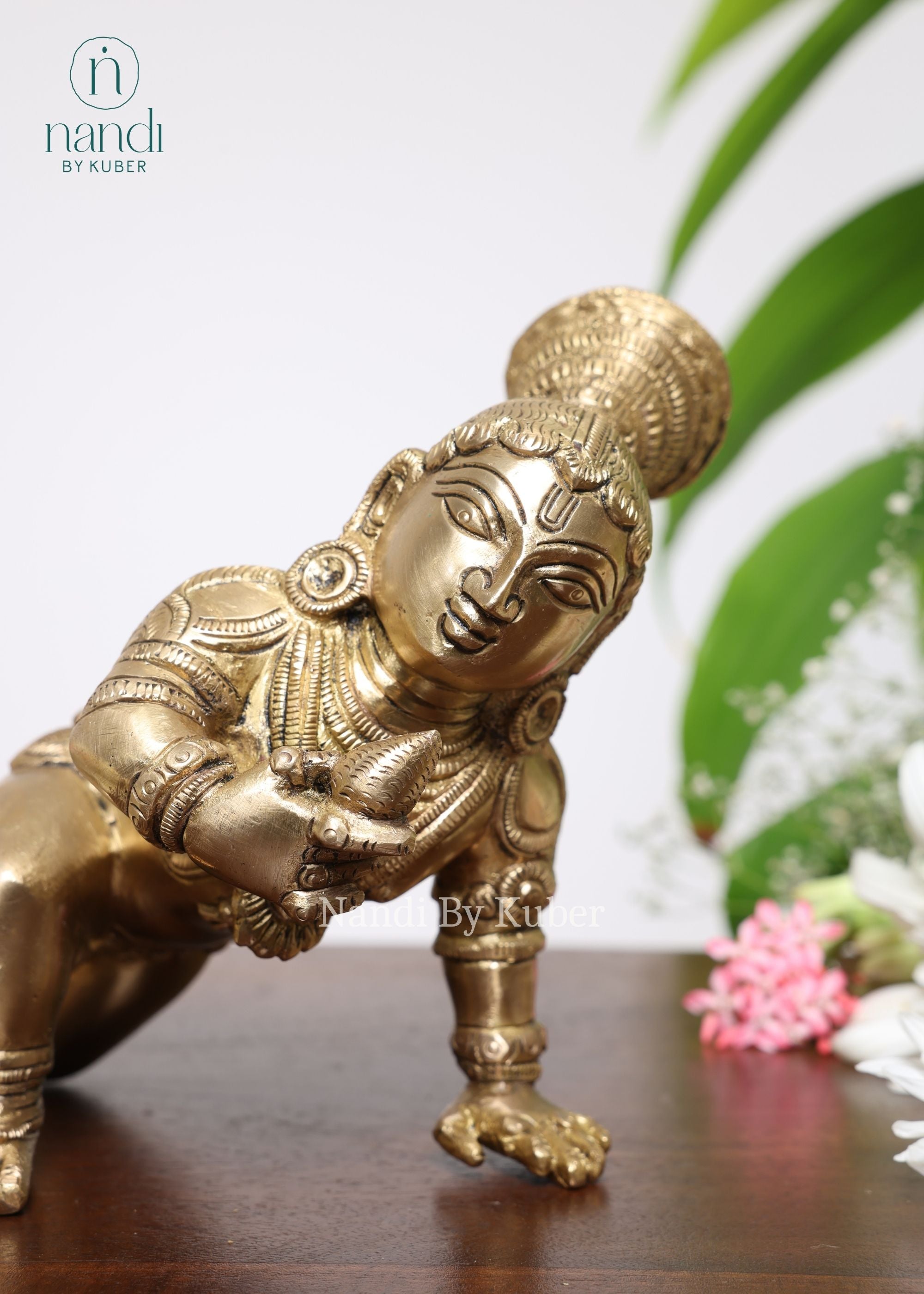 Brass Laddoo Gopal - front view
