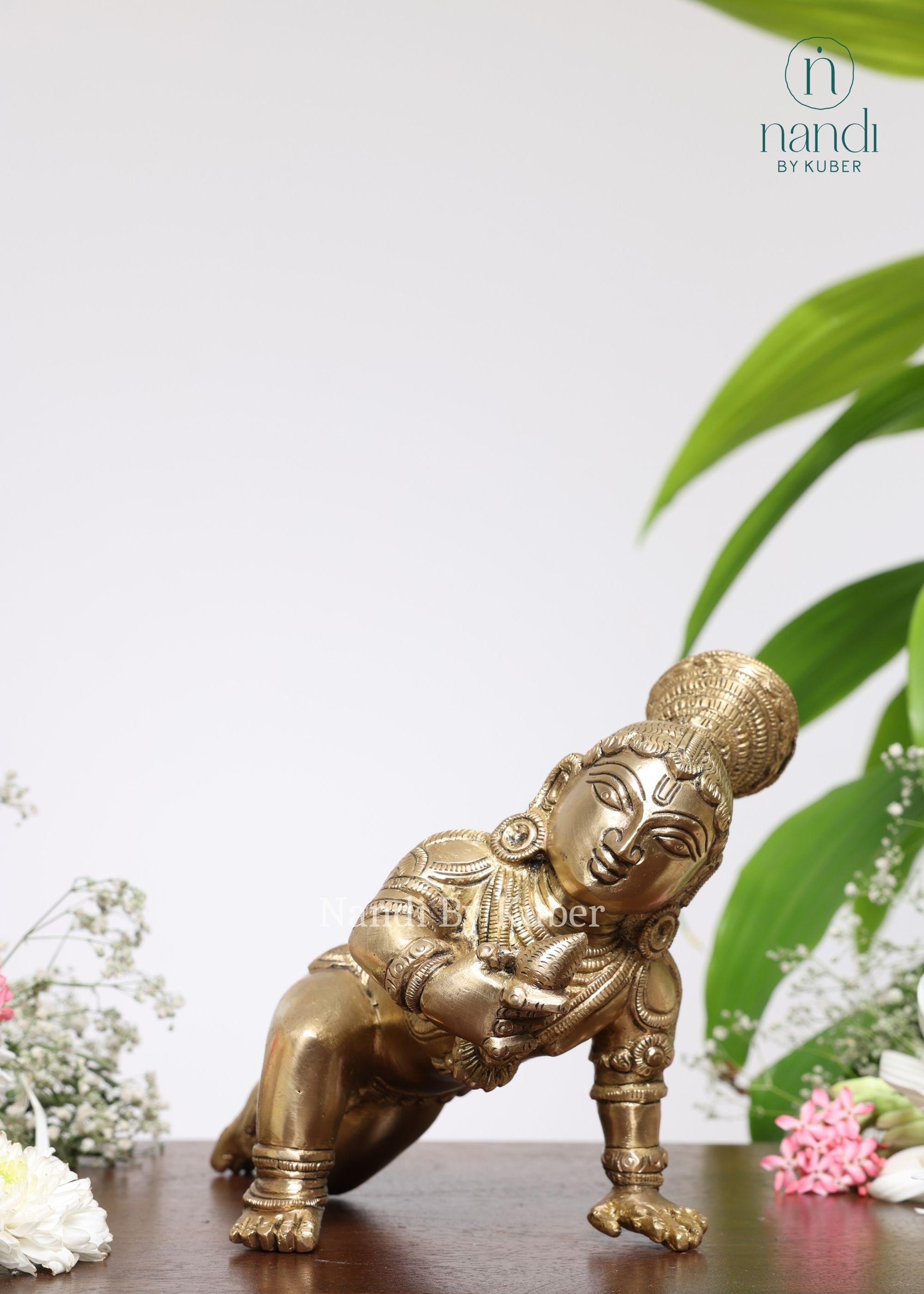 Brass Laddoo Gopal - side view