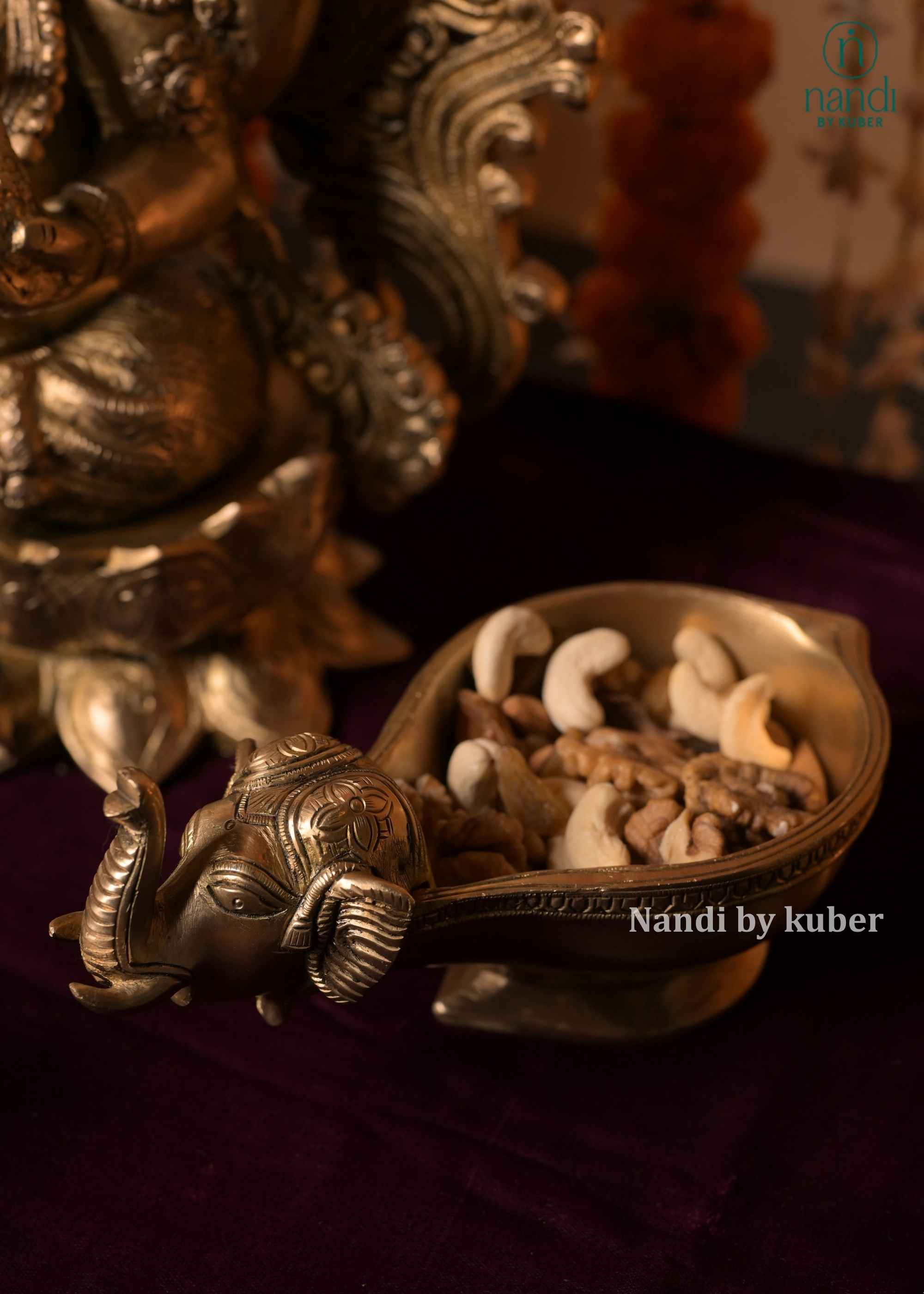 Brass Elephant Diya