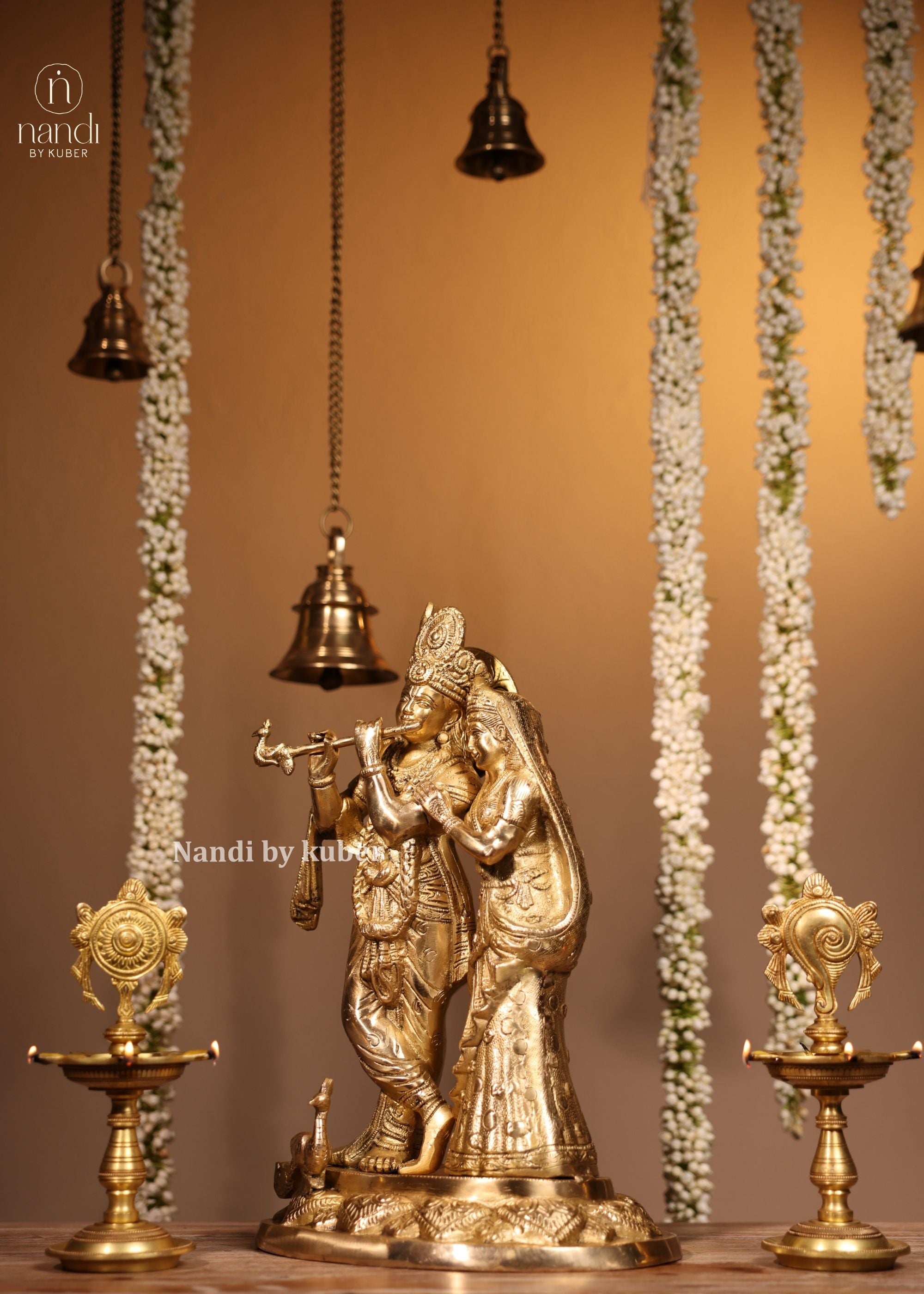 Brass Radha Krishna on Oval Base - additional view 2