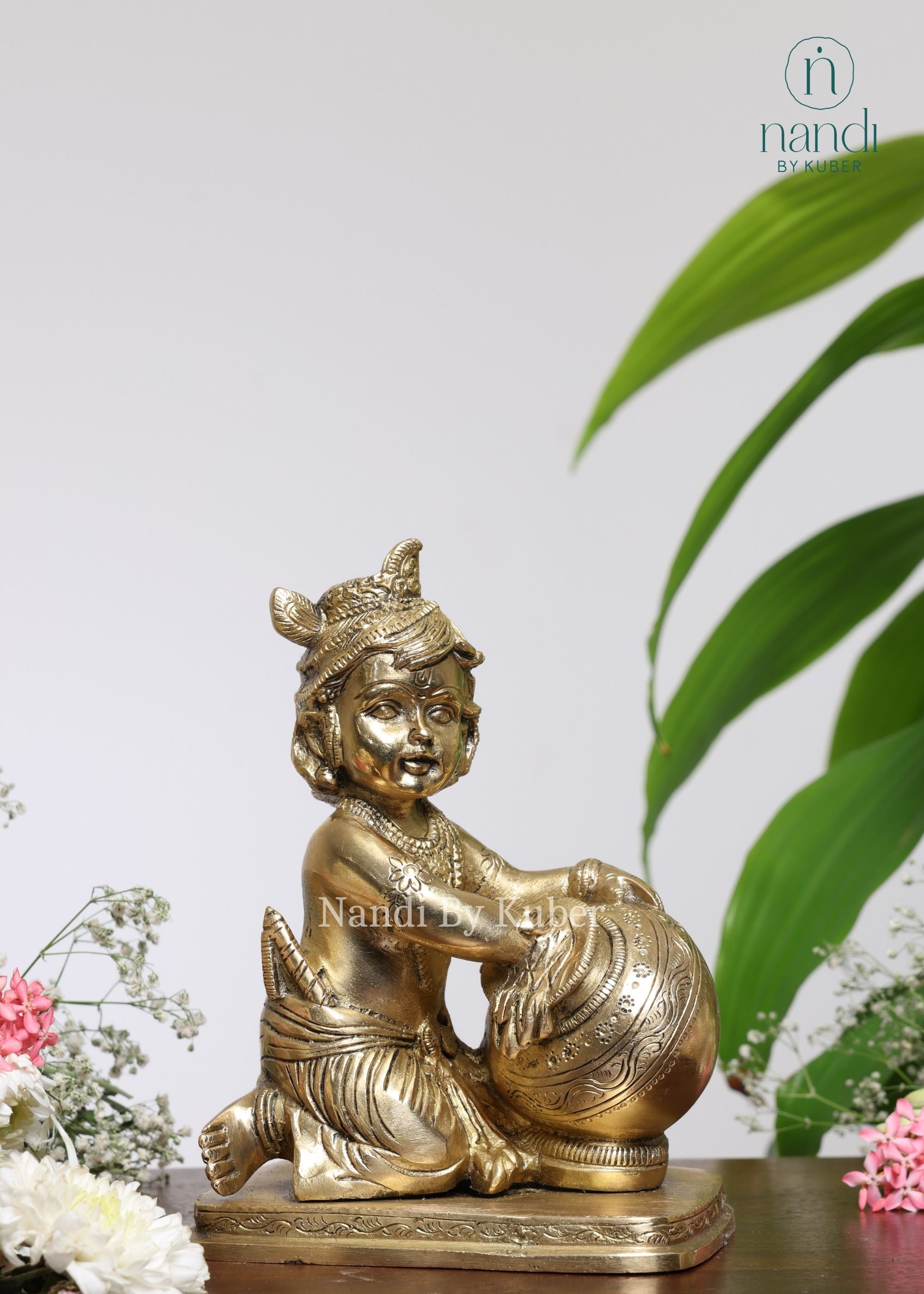 Brass Bal Krishna - side view