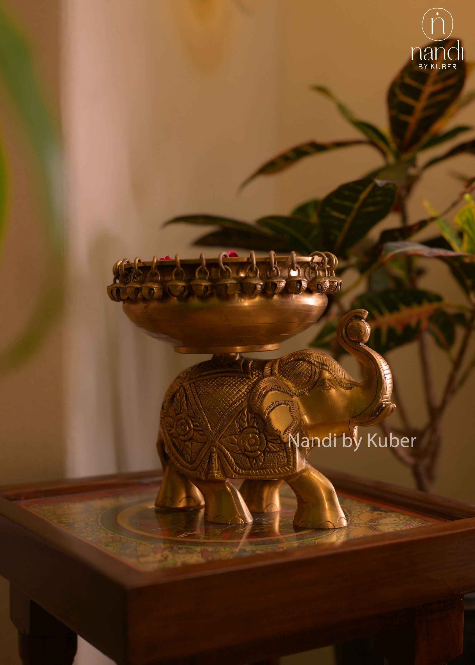 Brass Urli Elephant - angle 3