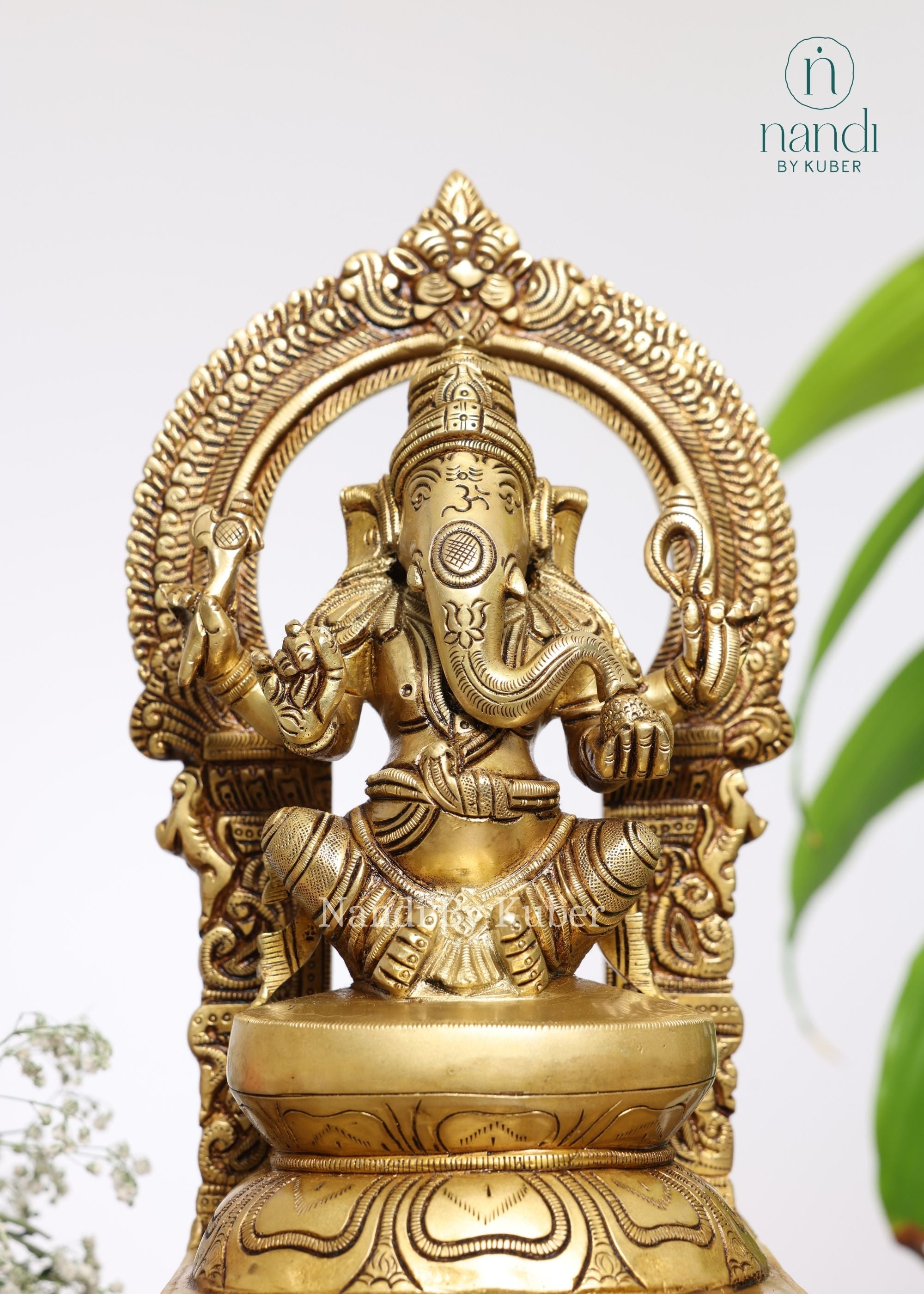 Brass Arch Ganesha - front view