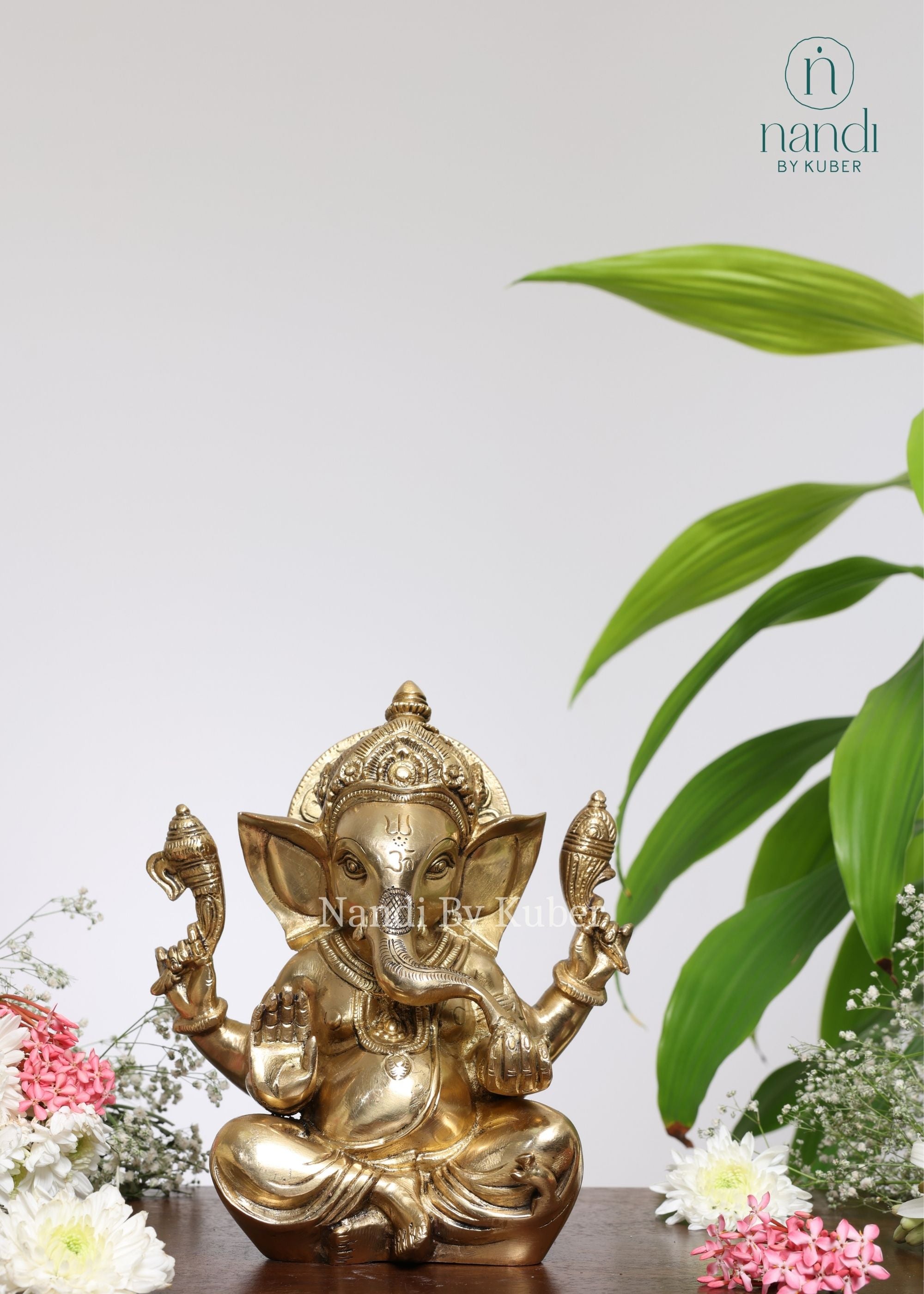 Brass Appu Ganesha - front view