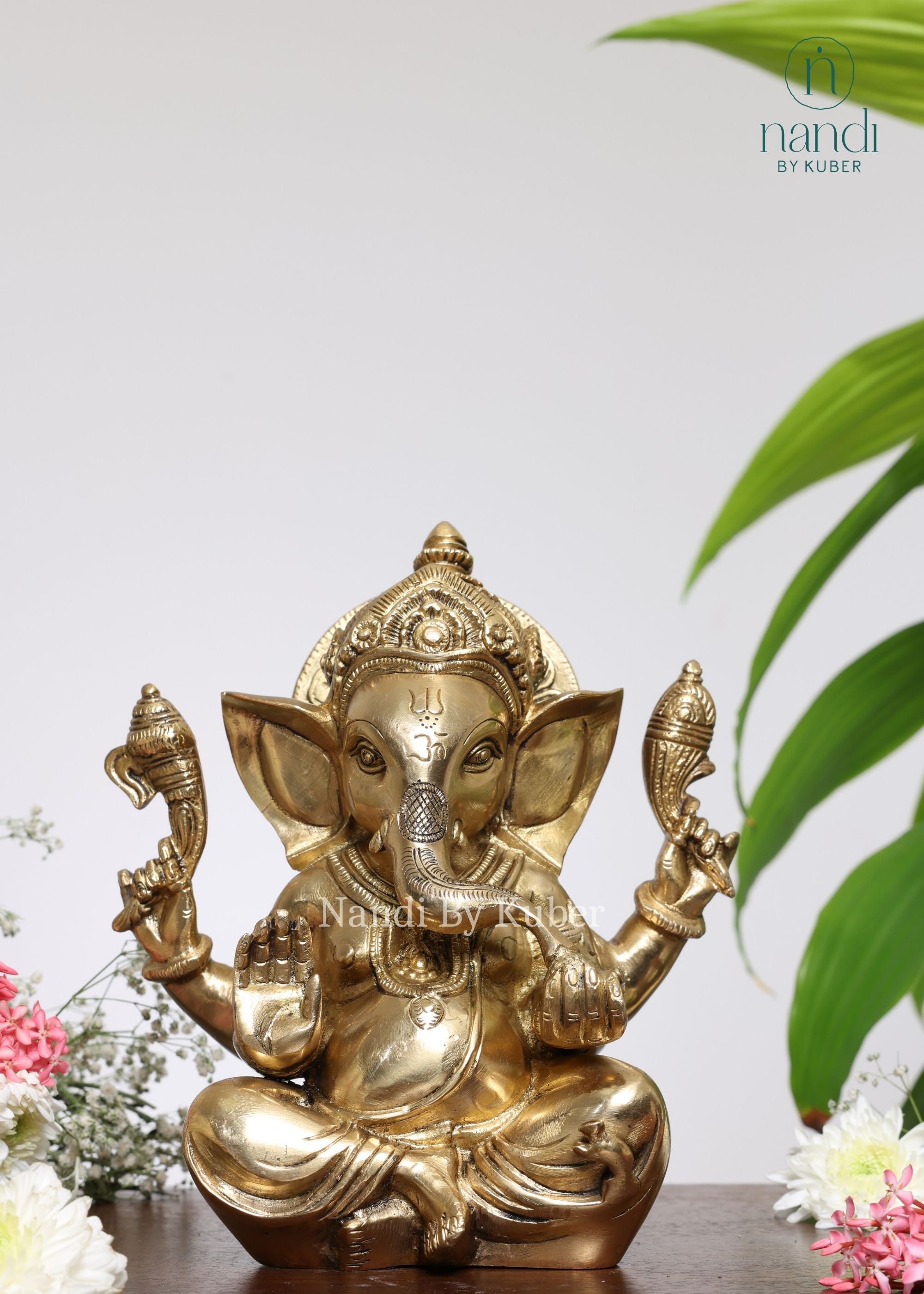 Brass Appu Ganesha - side view