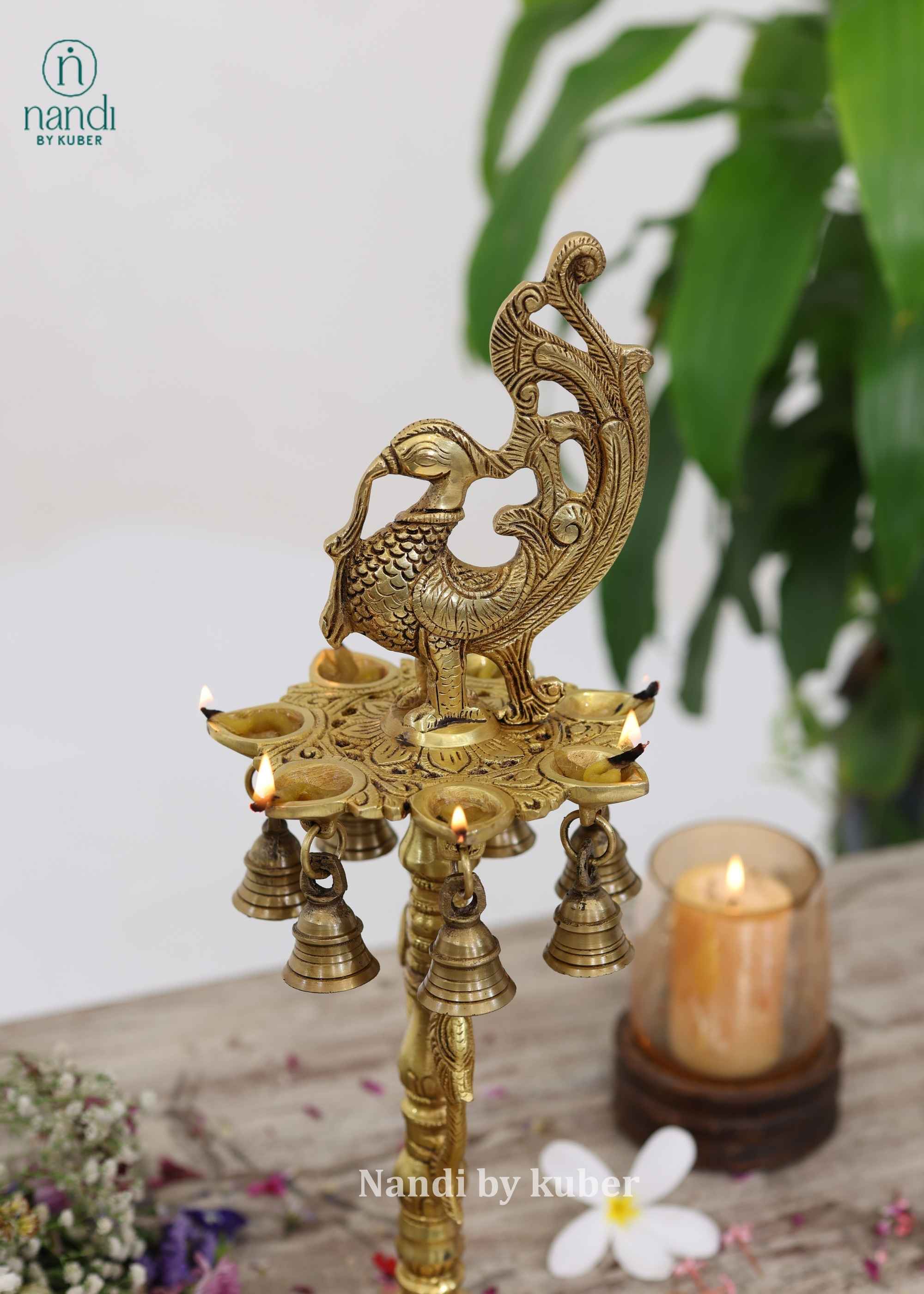 Brass Annam Diya Stand - front view