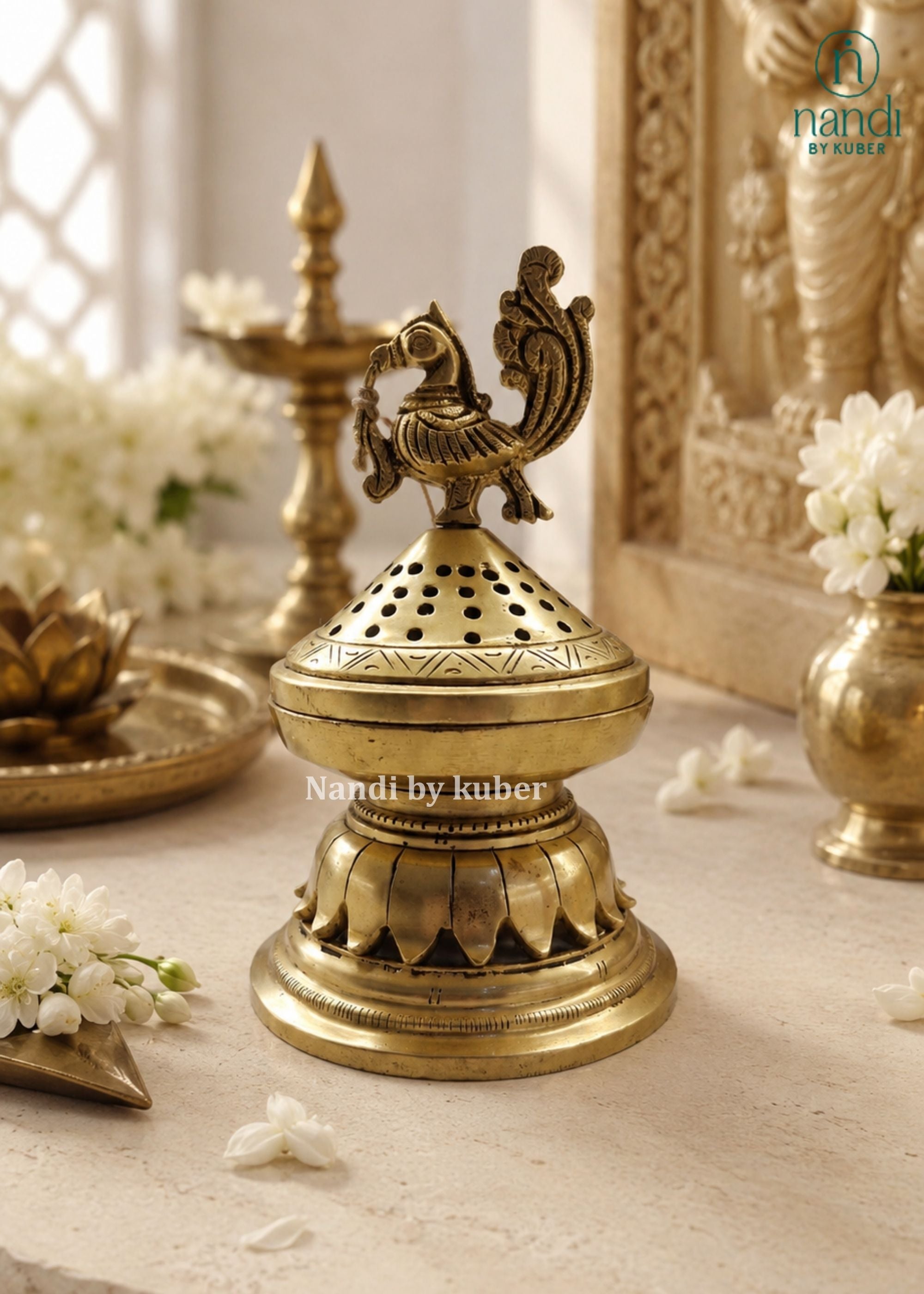Brass Dhoop Burner - side view
