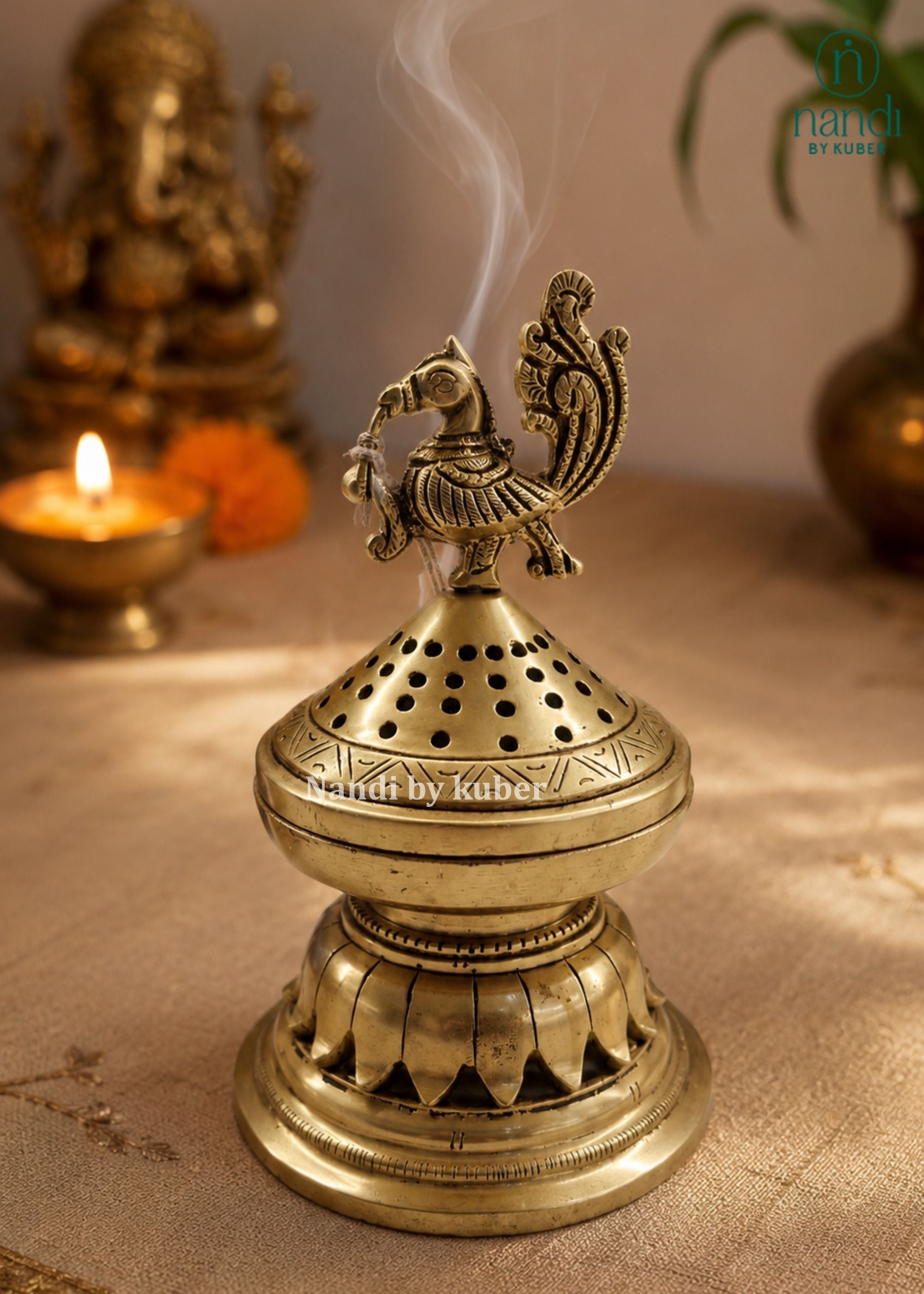 Brass Dhoop Burner - detail view