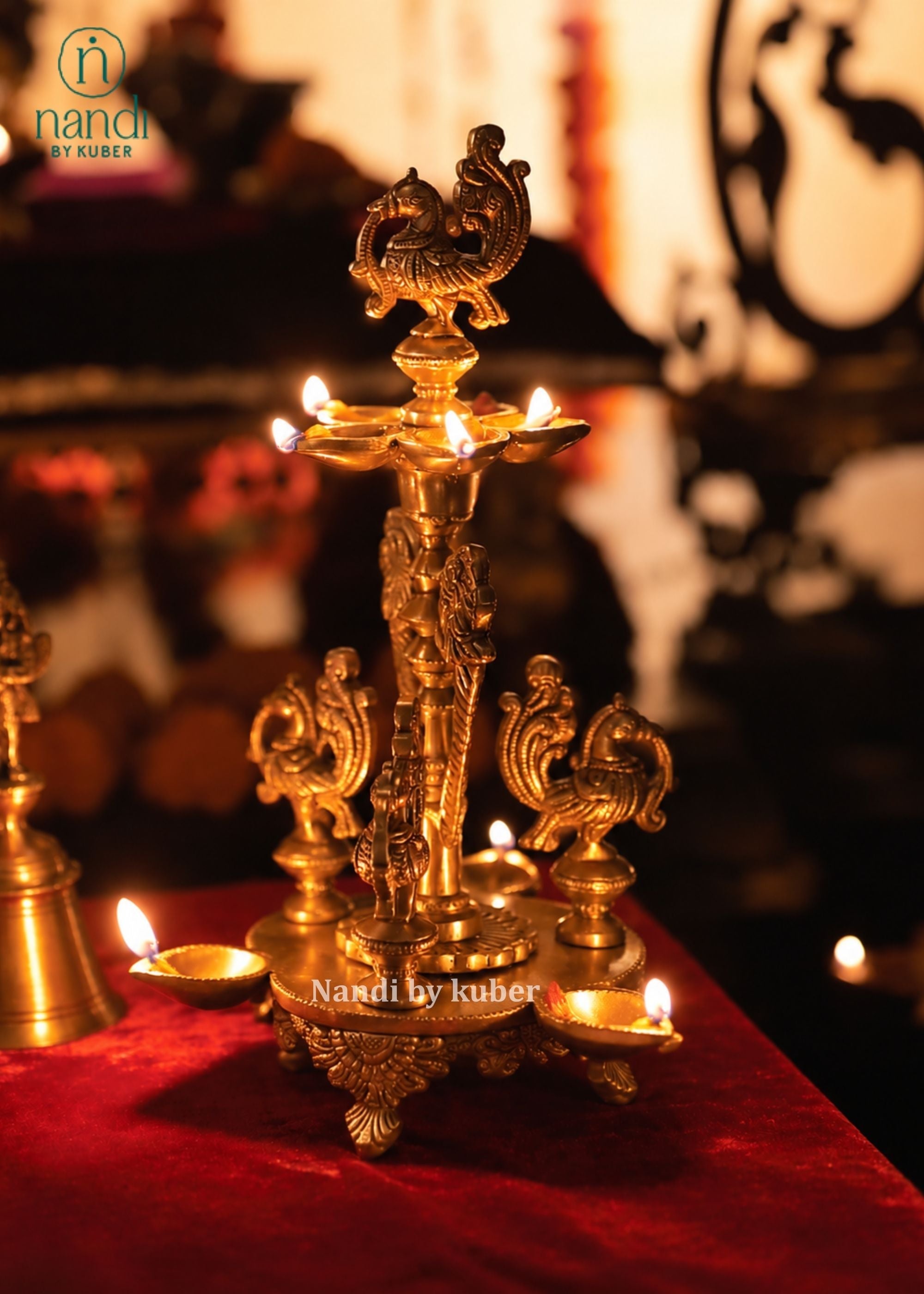 Brass Annam Lamp - angle 2