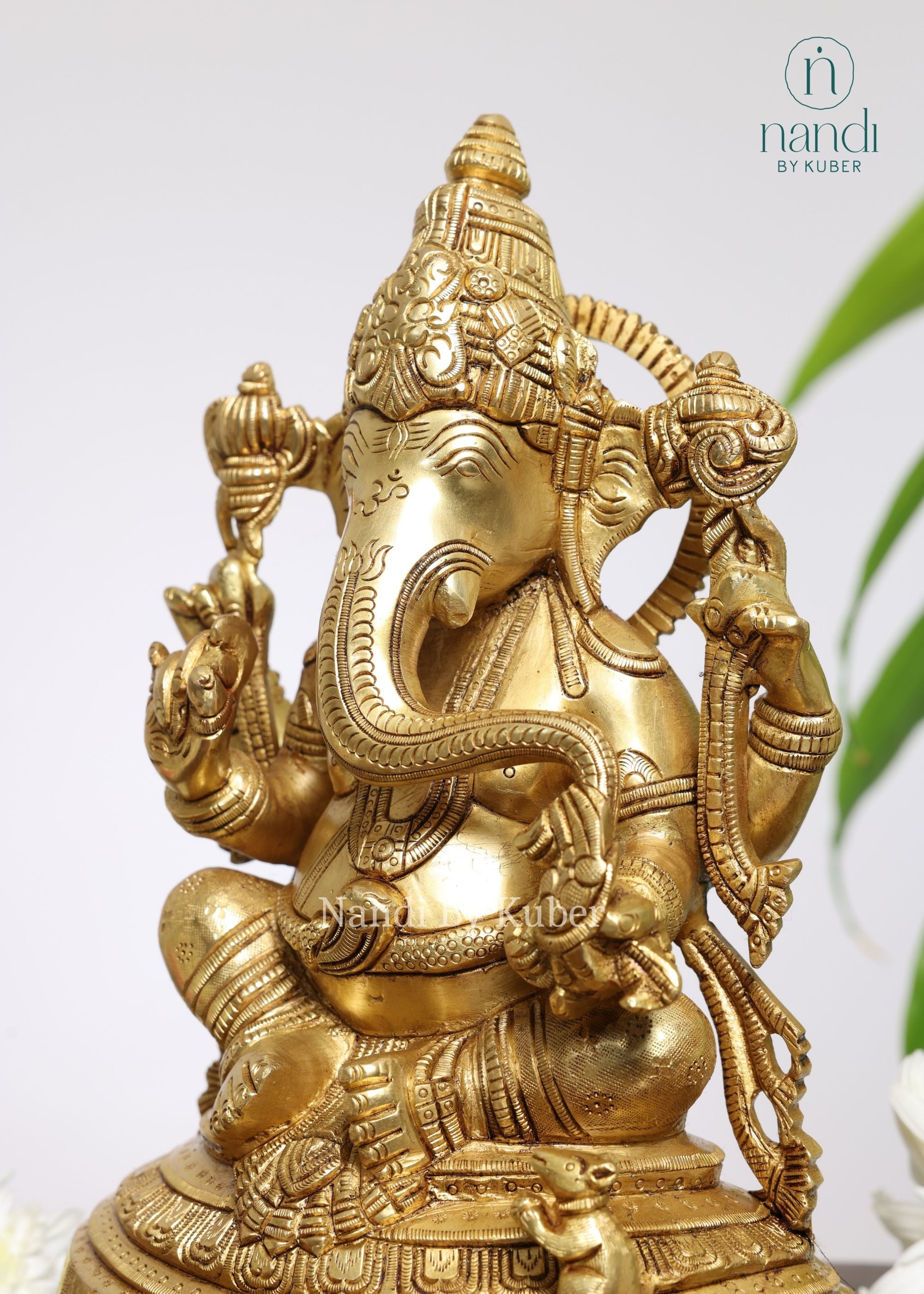 Brass Ganesha Oval Base - lifestyle view