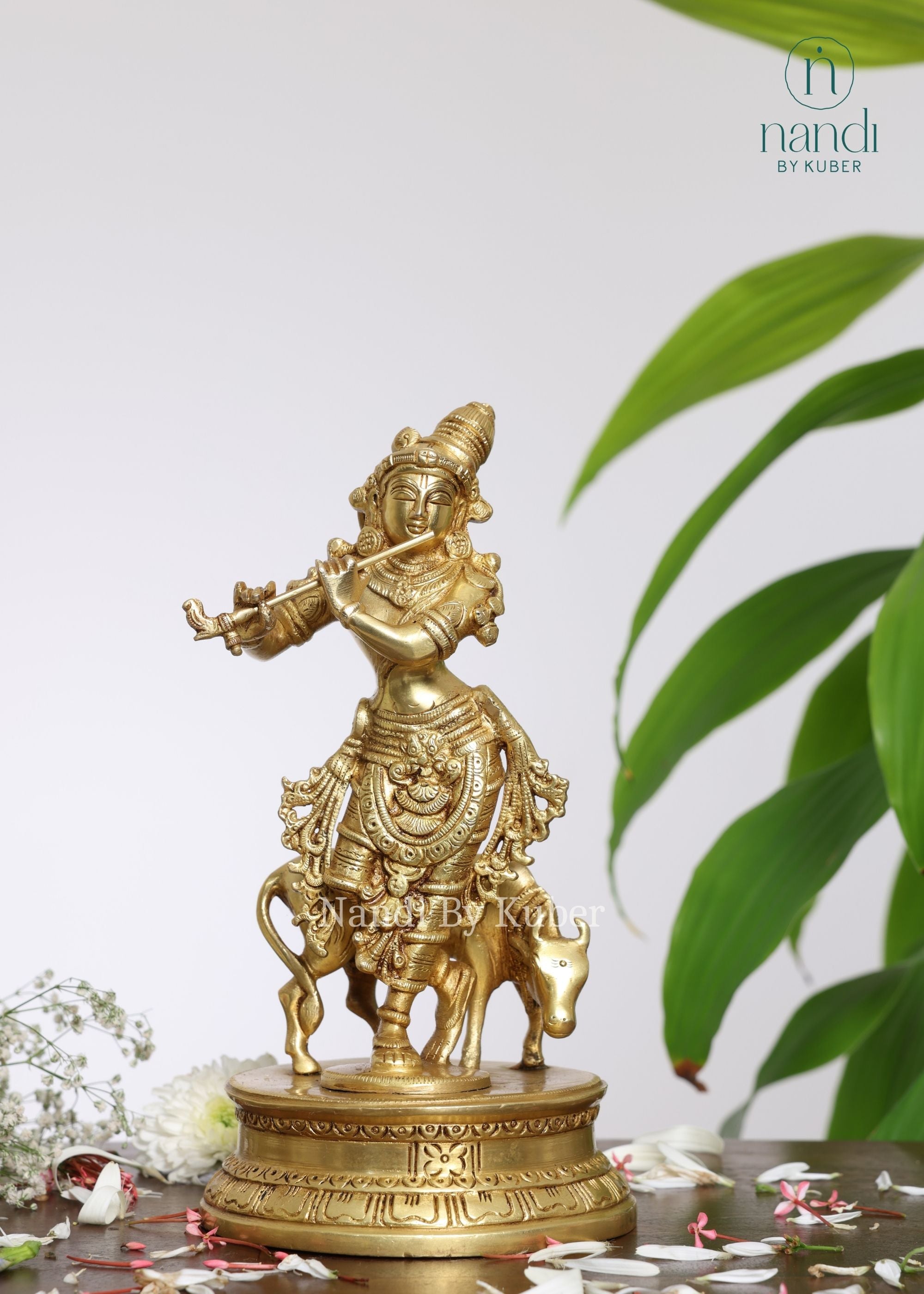 Brass Cow Krishna YG - side view