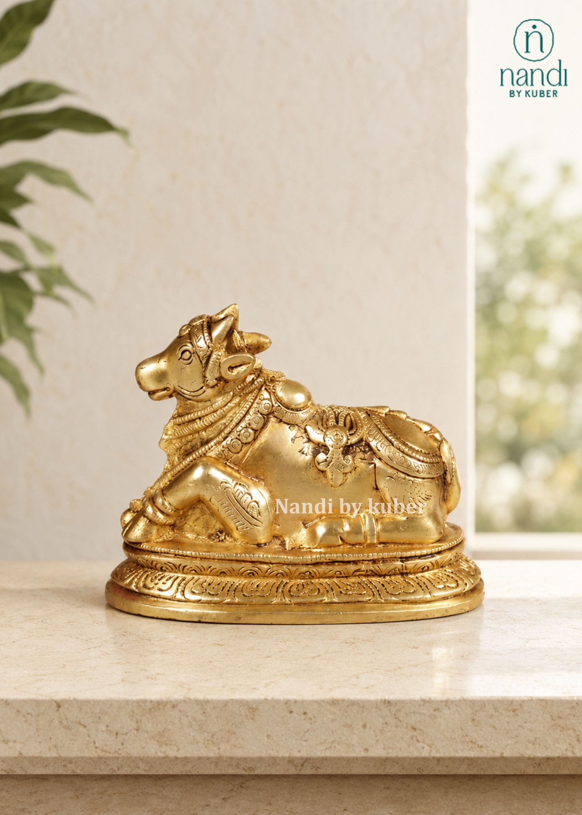 Brass Nandi Sitting - front view