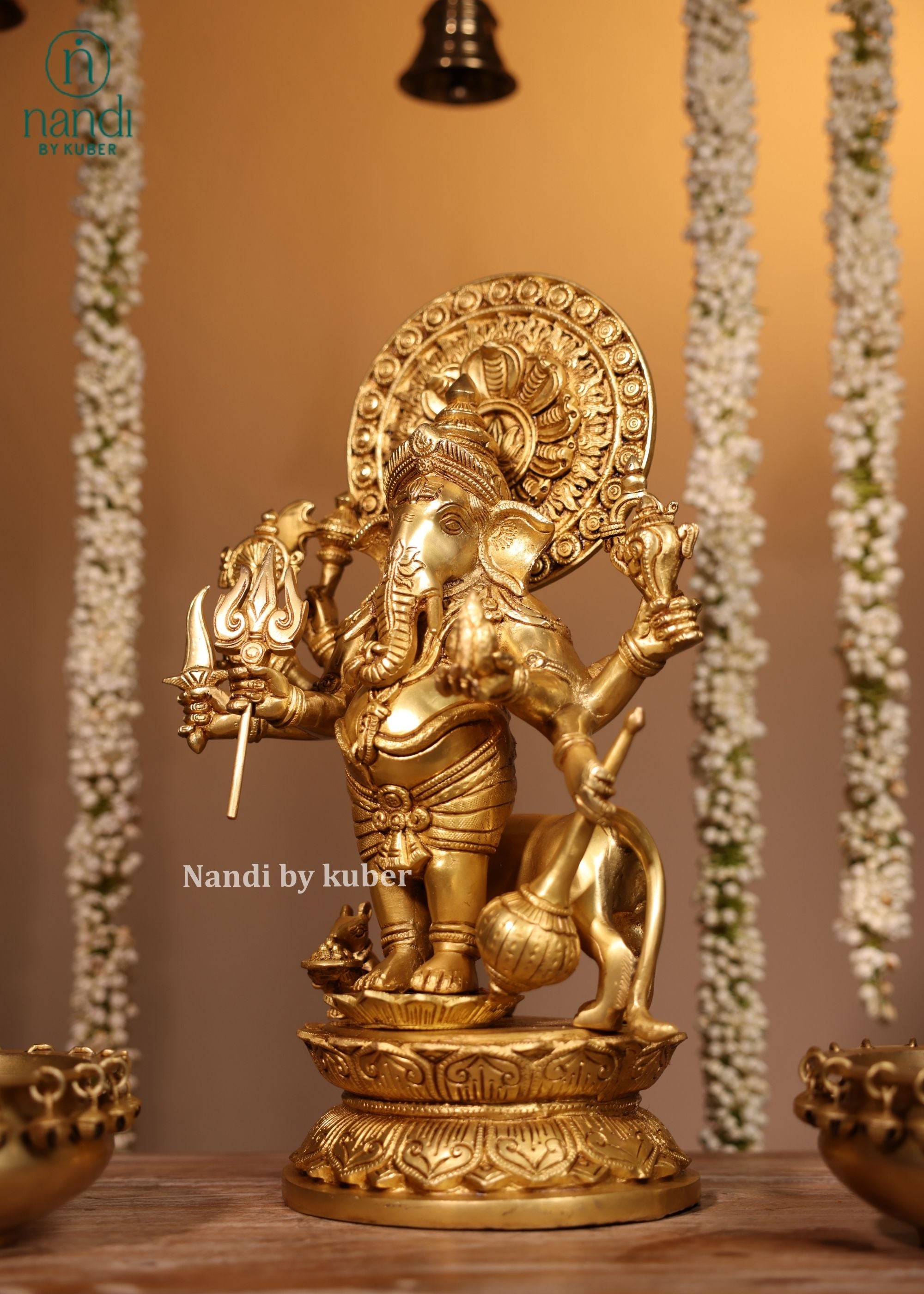 Brass Drishti Ganesha - front view