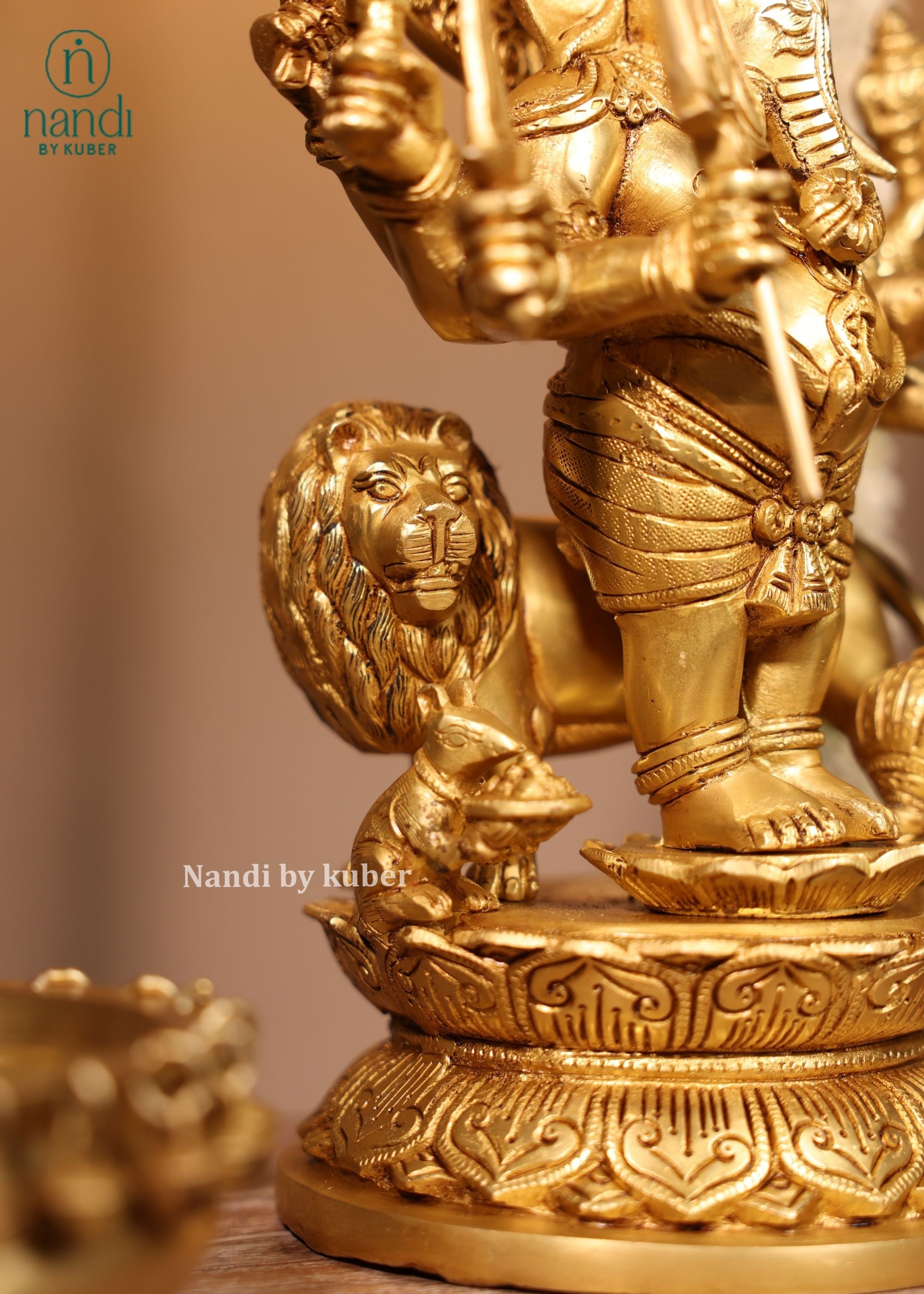 Brass Drishti Ganesha - side view