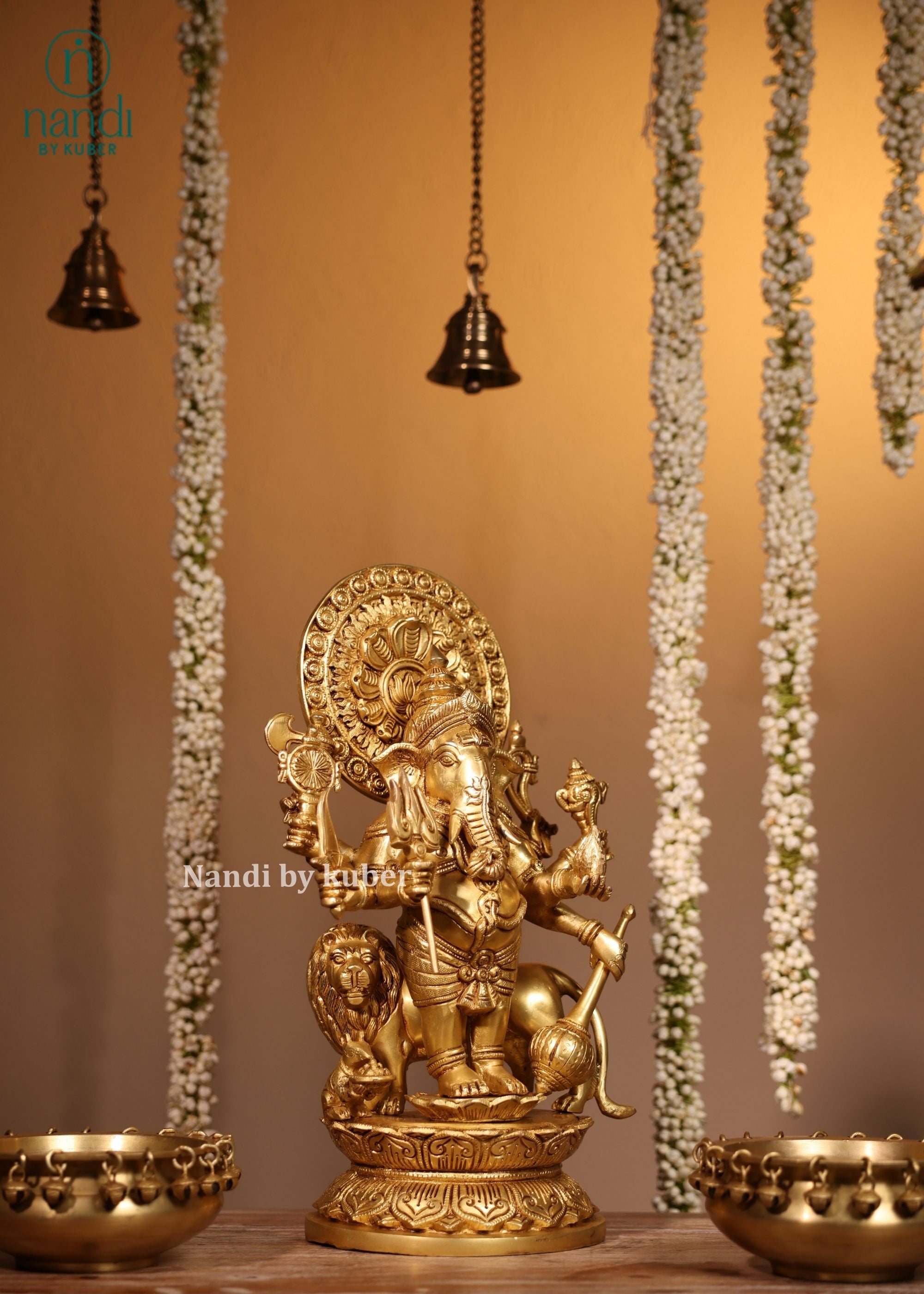 Brass Drishti Ganesha - detail view