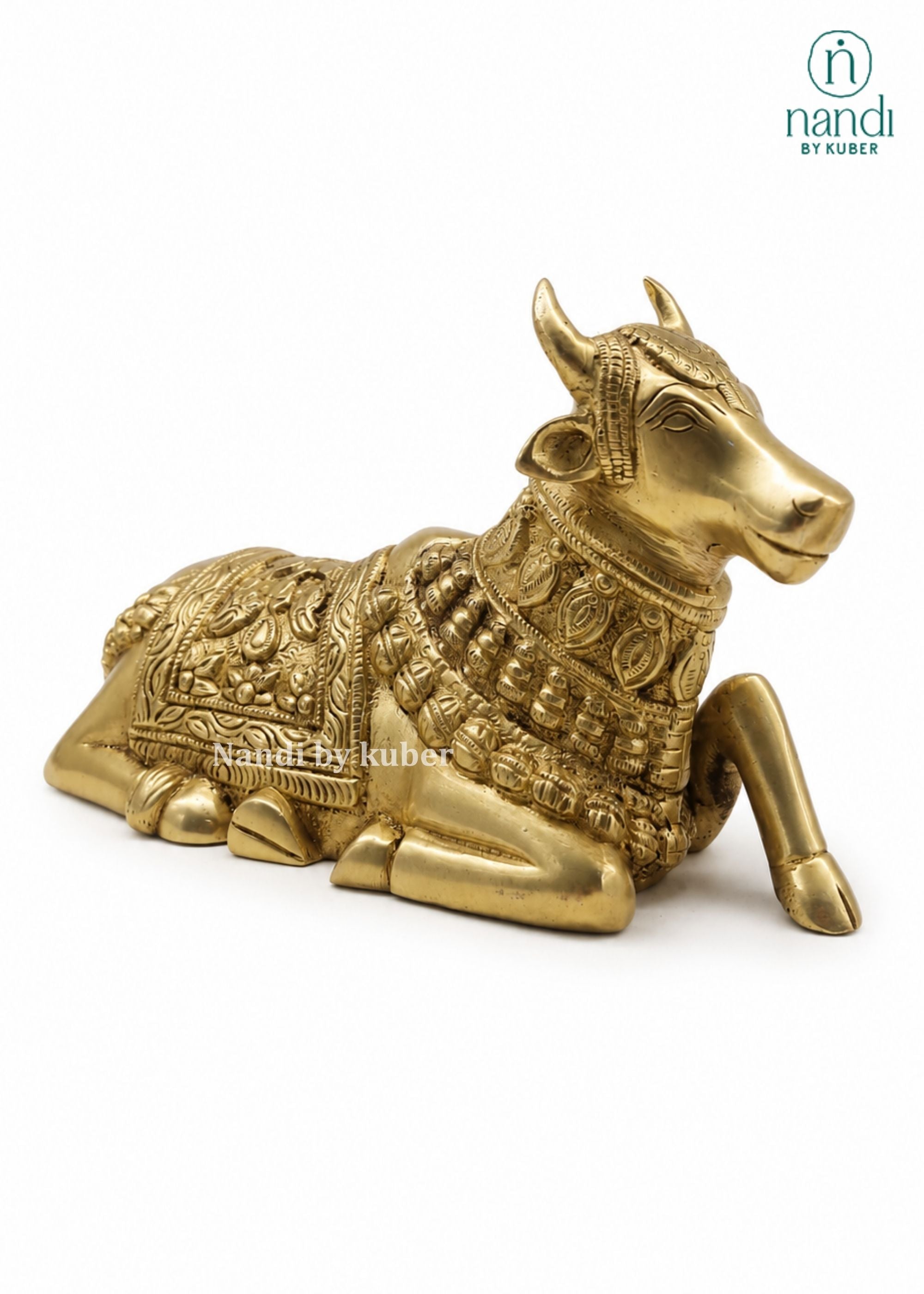 Brass Nandi Sitting Large - front view