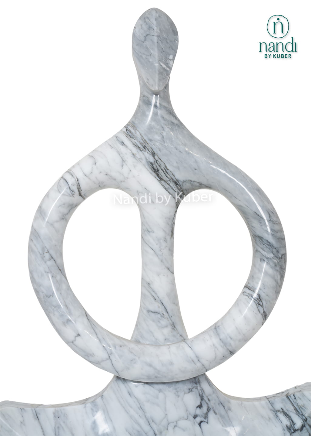 Contemporary white marble meditation sculpture featuring an abstract seated figure and handcrafted craftsmanship for luxury home décor.