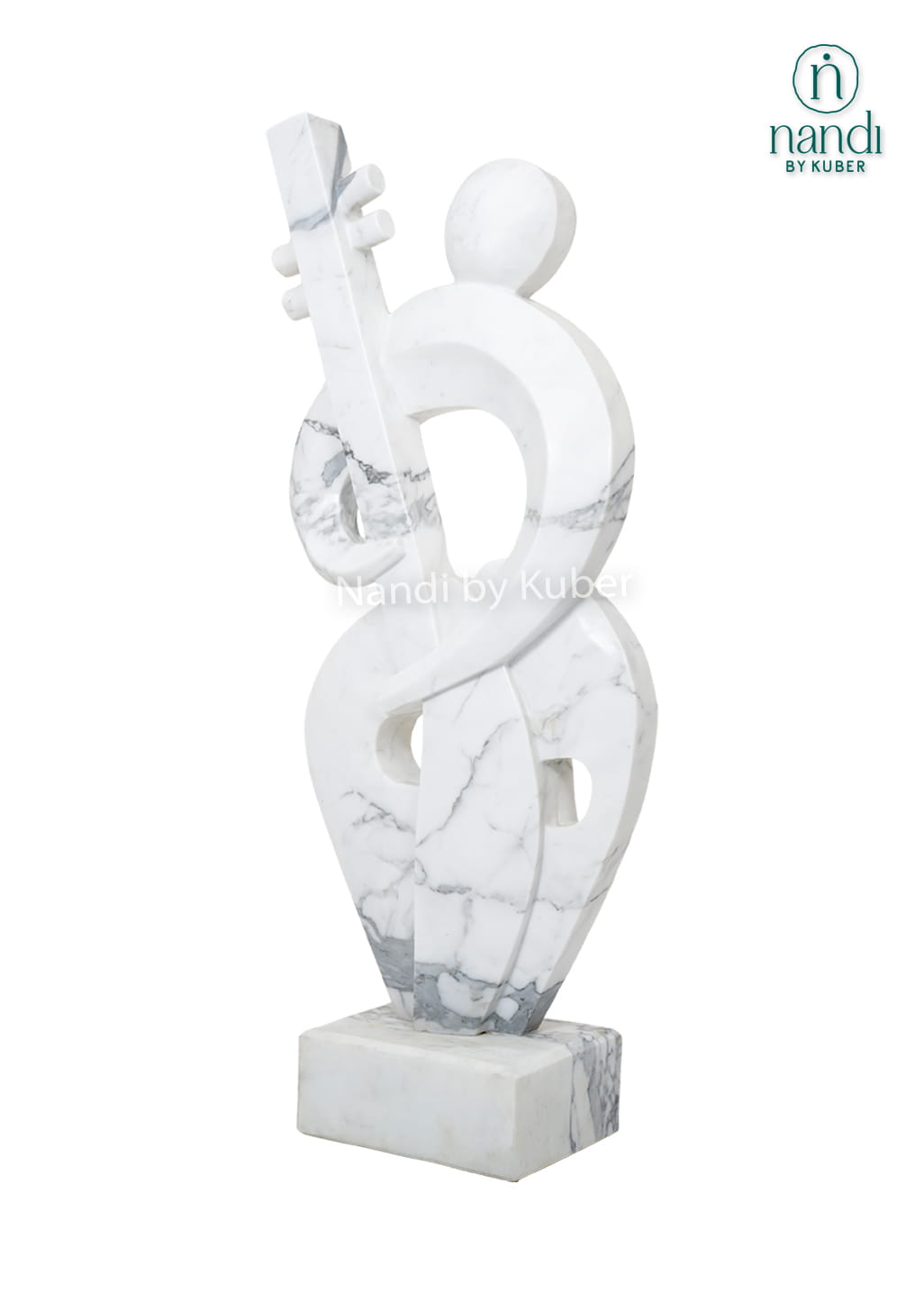 Contemporary white marble abstract sculpture featuring an elegant geometric design and handcrafted craftsmanship for luxury home décor.
