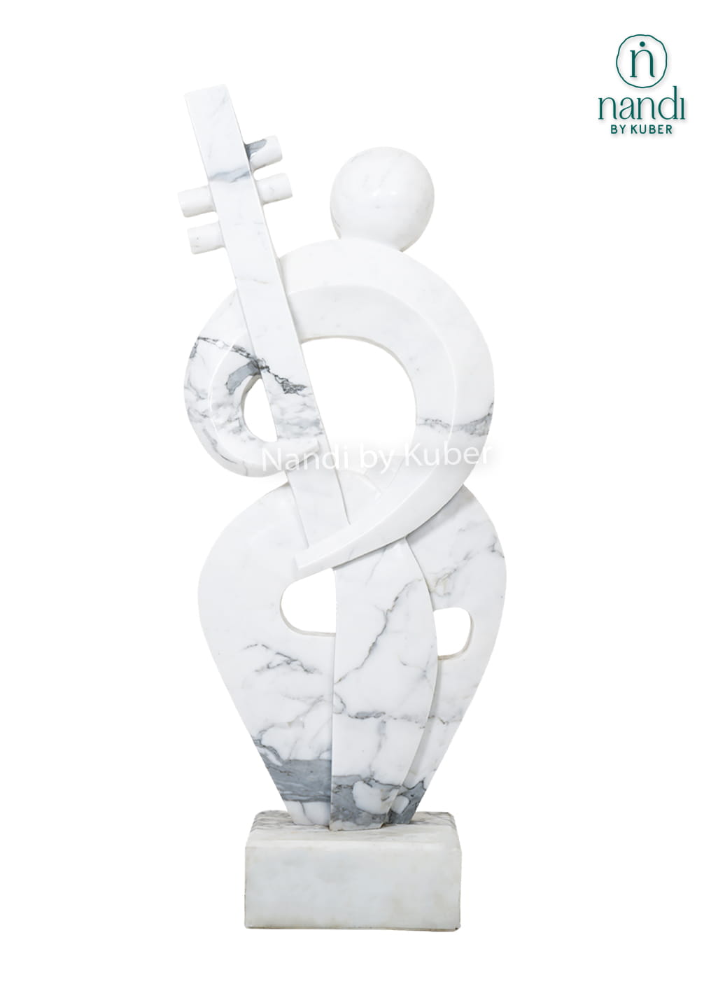Contemporary white marble abstract sculpture featuring an elegant geometric design and handcrafted craftsmanship for luxury home décor.