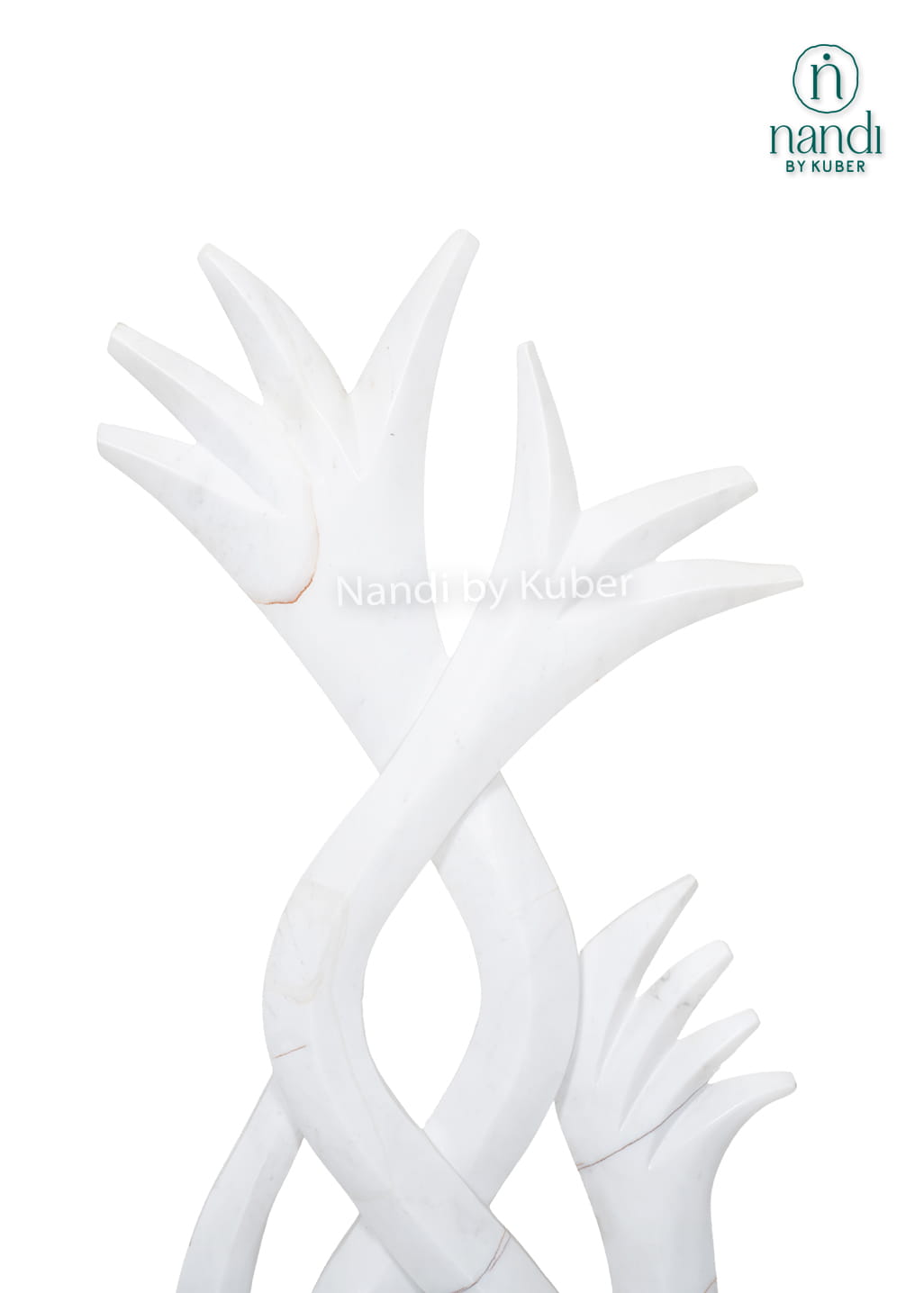 Contemporary white marble flame sculpture featuring an abstract artistic design and handcrafted craftsmanship for luxury home décor.