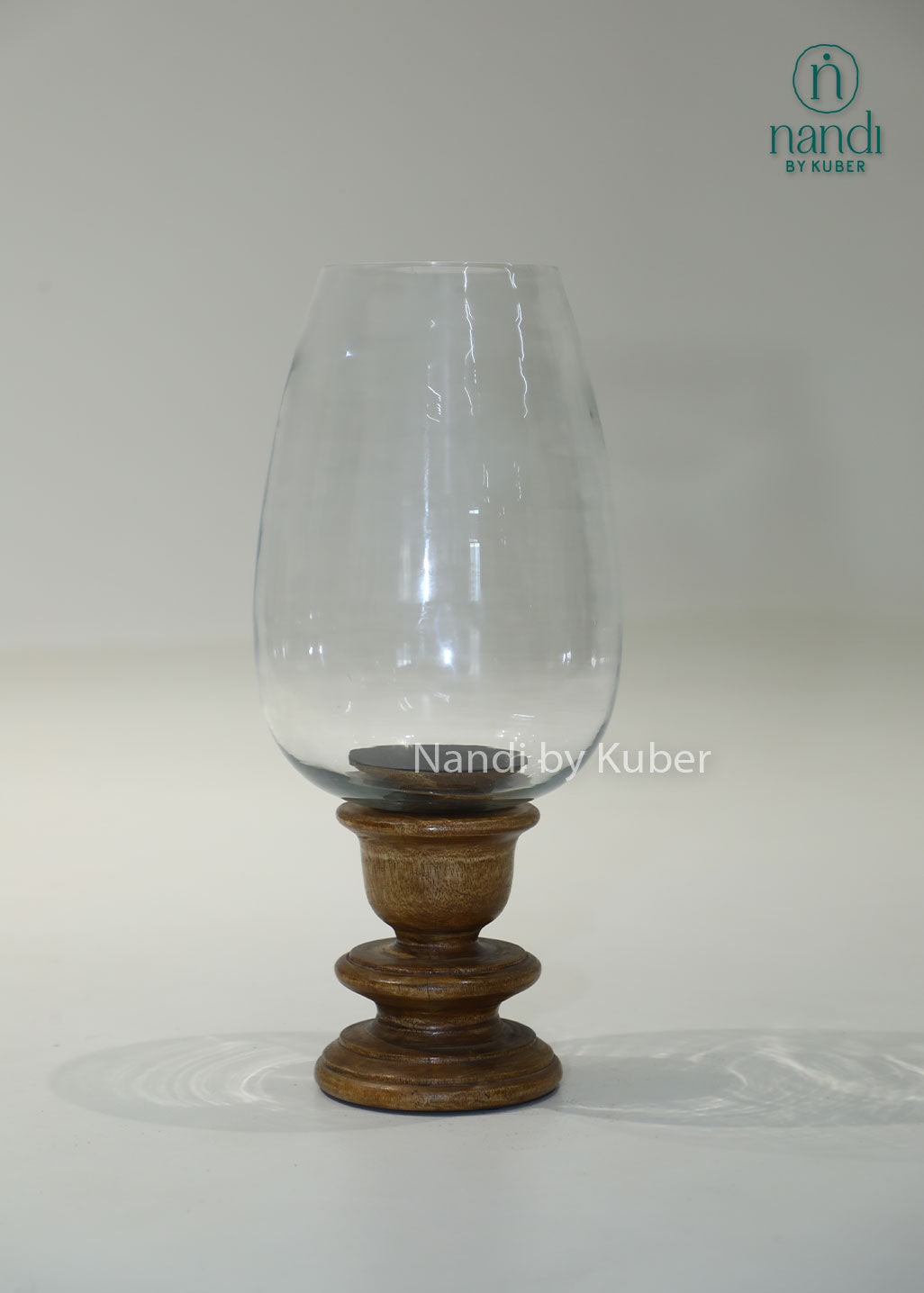 Wood Layered Glass Candle Stand