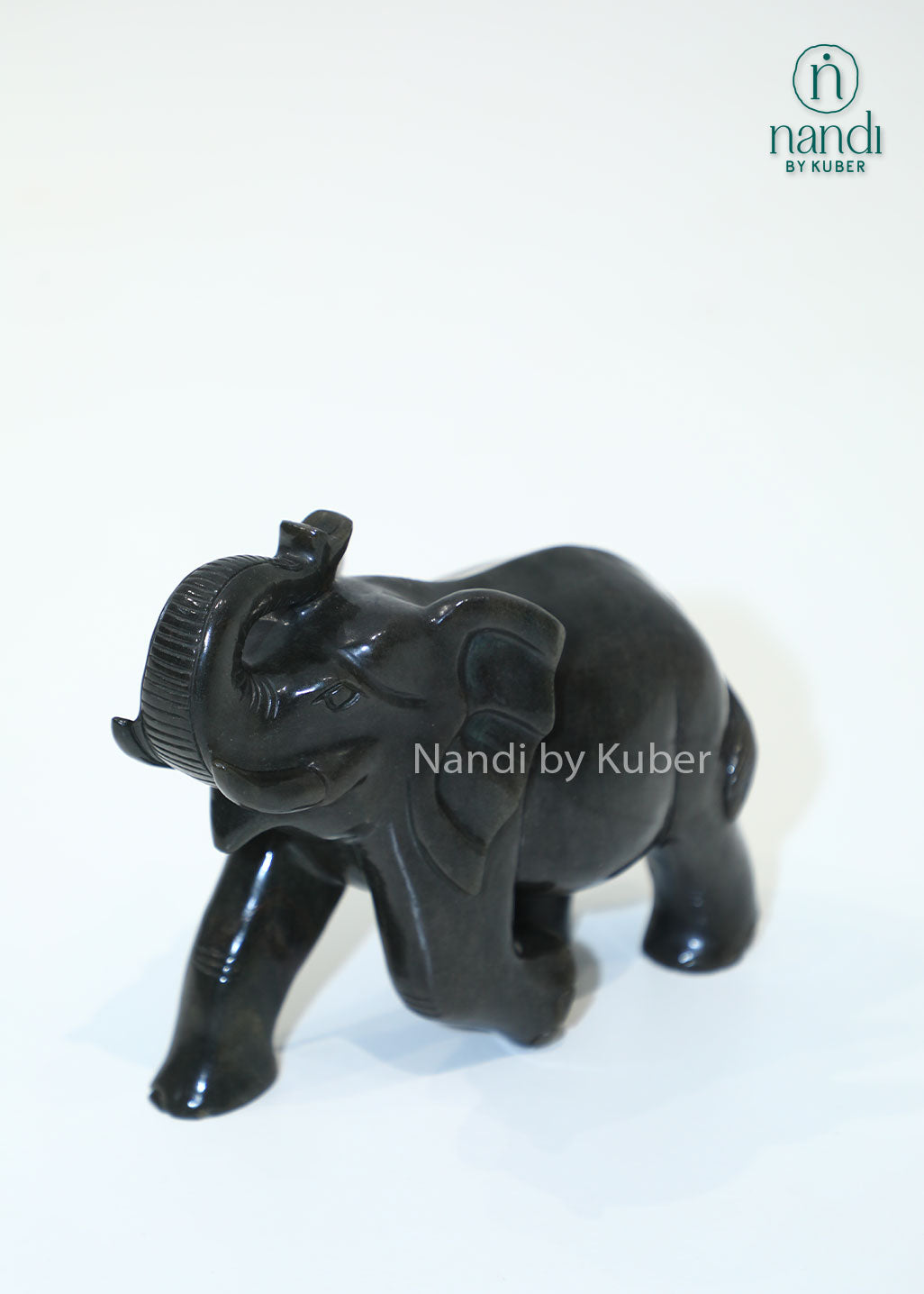 Black Agate Elephant Up Trunk
