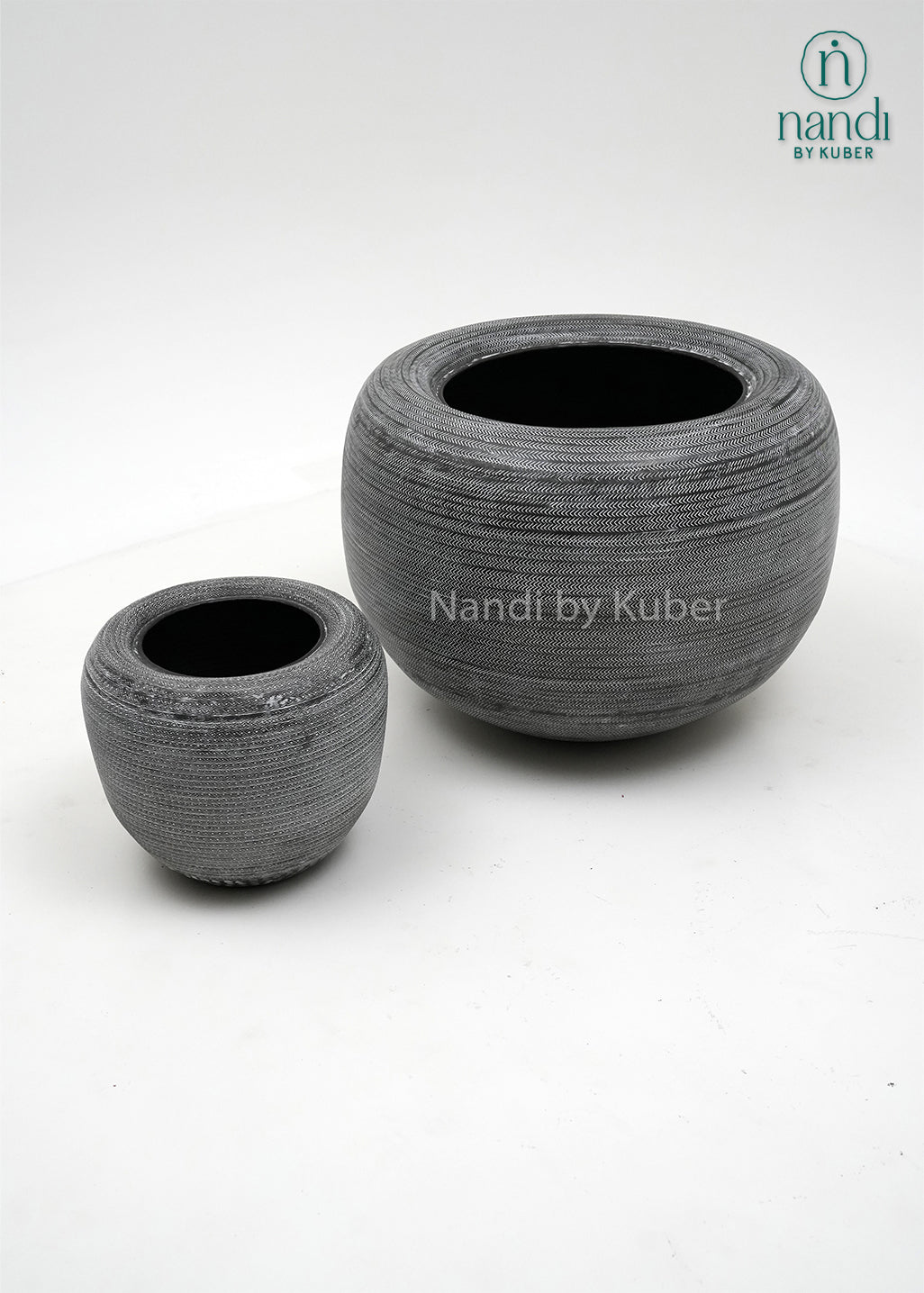 Handcrafted aluminium planter set with a textured copper , perfect for elevating plants and décor with timeless elegance.