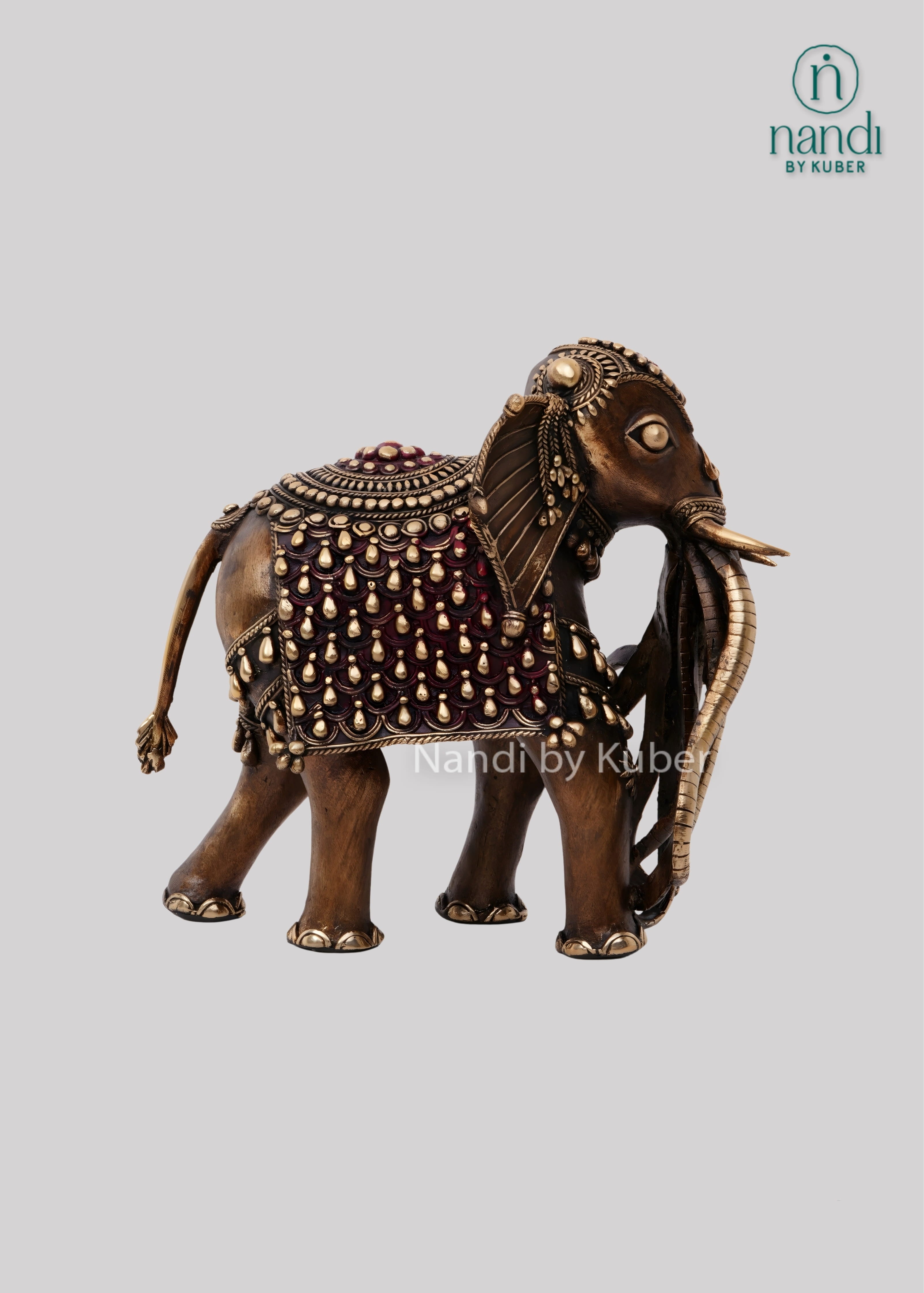 Brass Airavat elephant sculpture