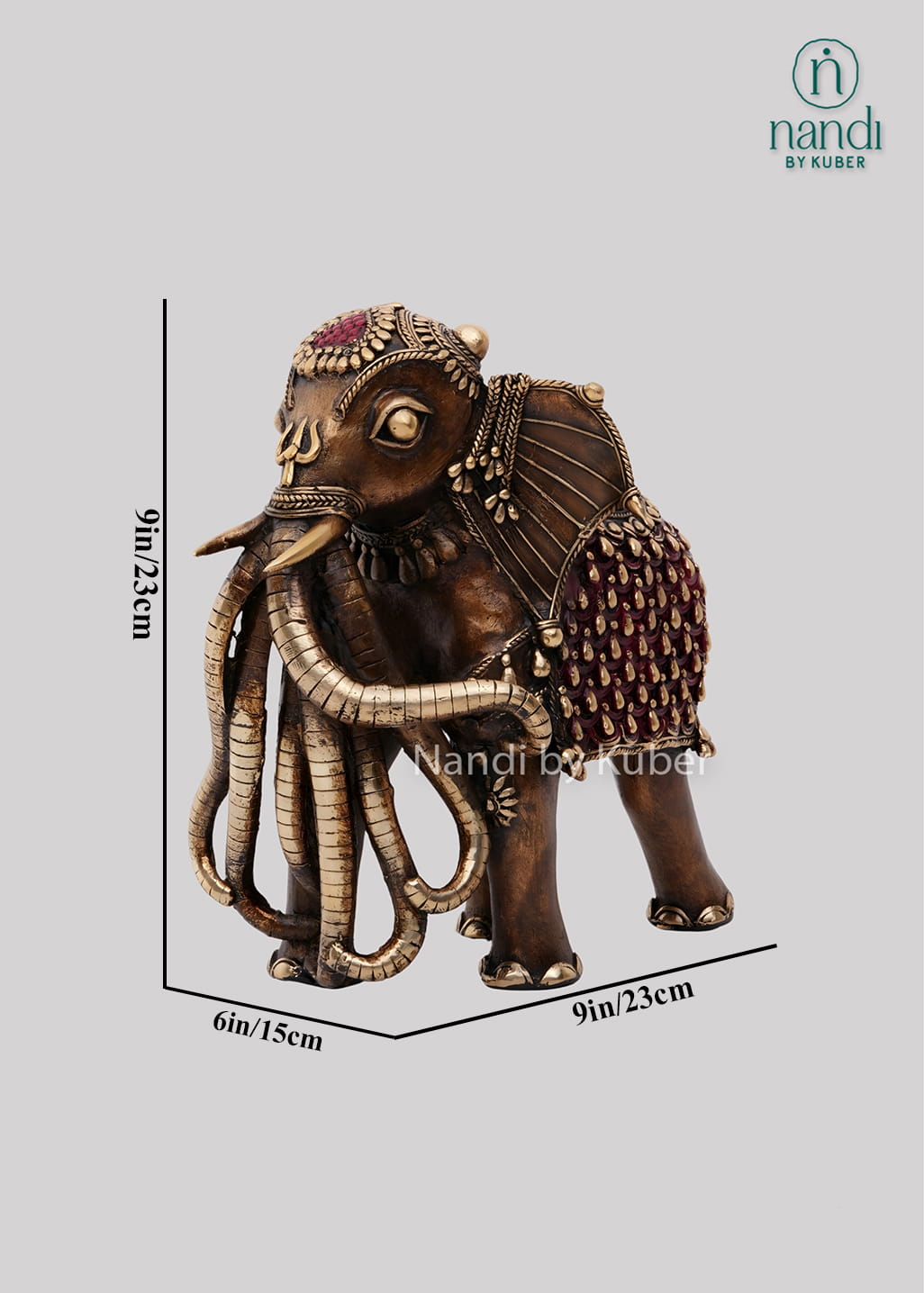 Brass Airavat elephant sculpture