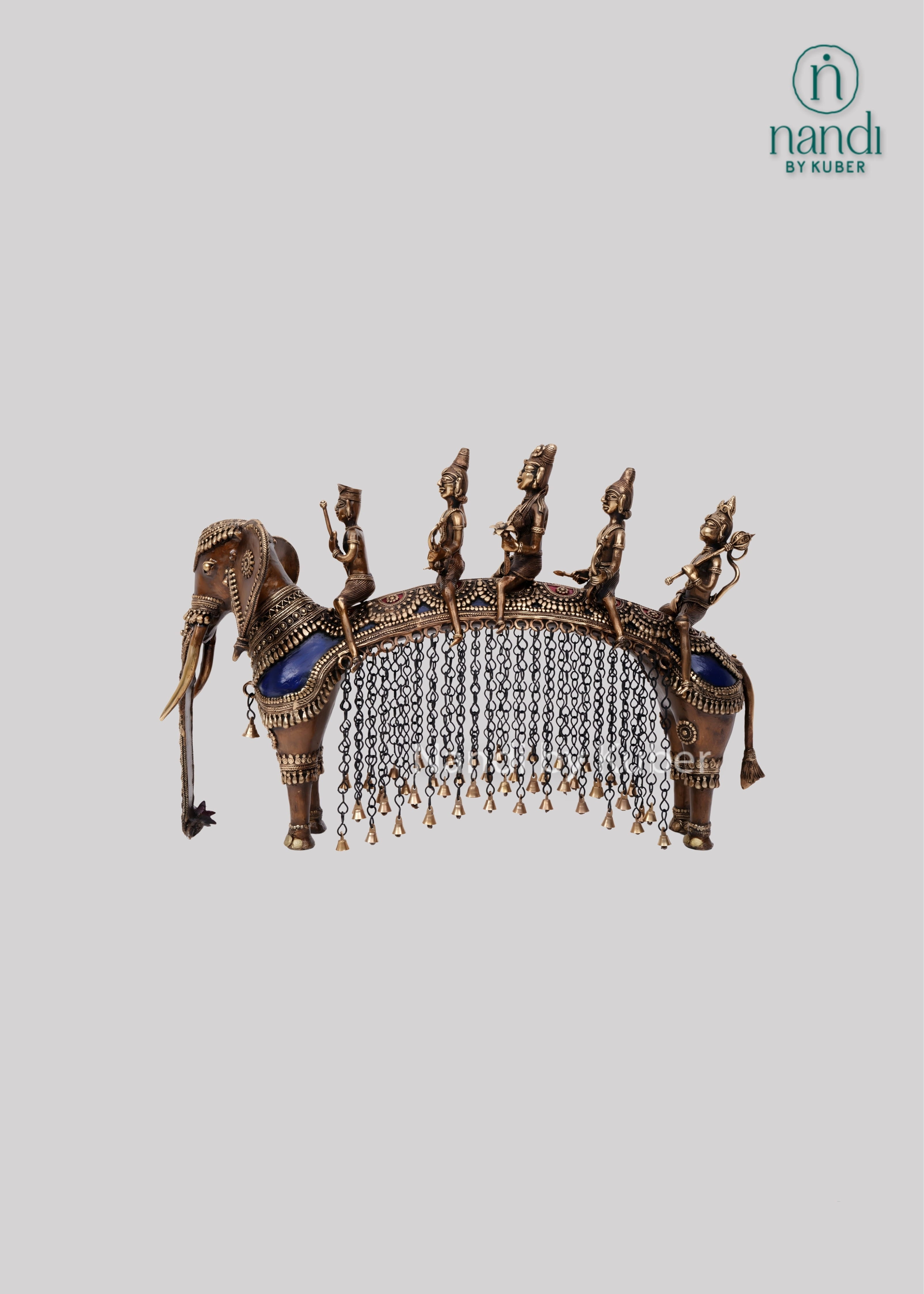 Brass elephant Ram Darbar decor piece