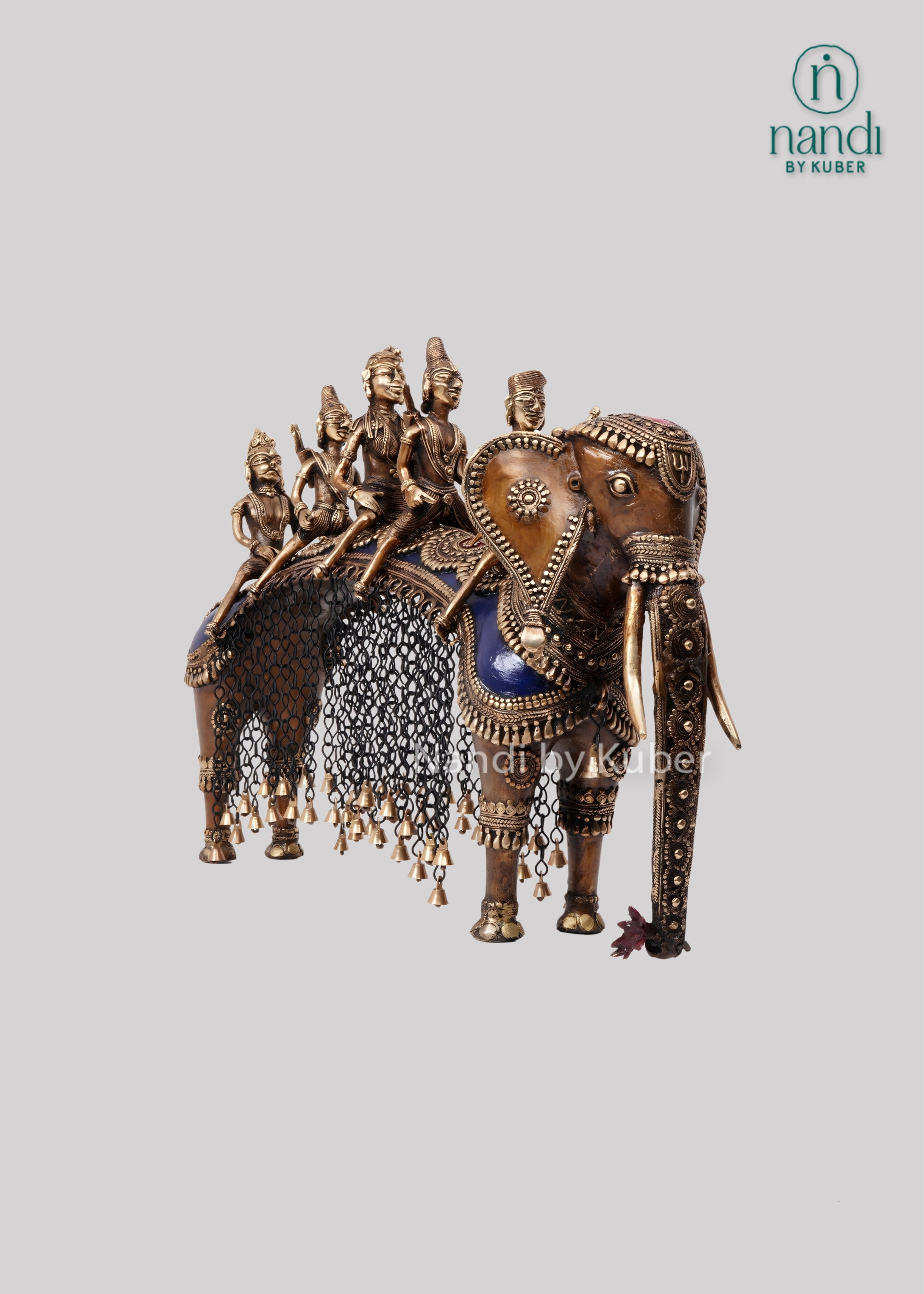 Brass elephant Ram Darbar decor piece