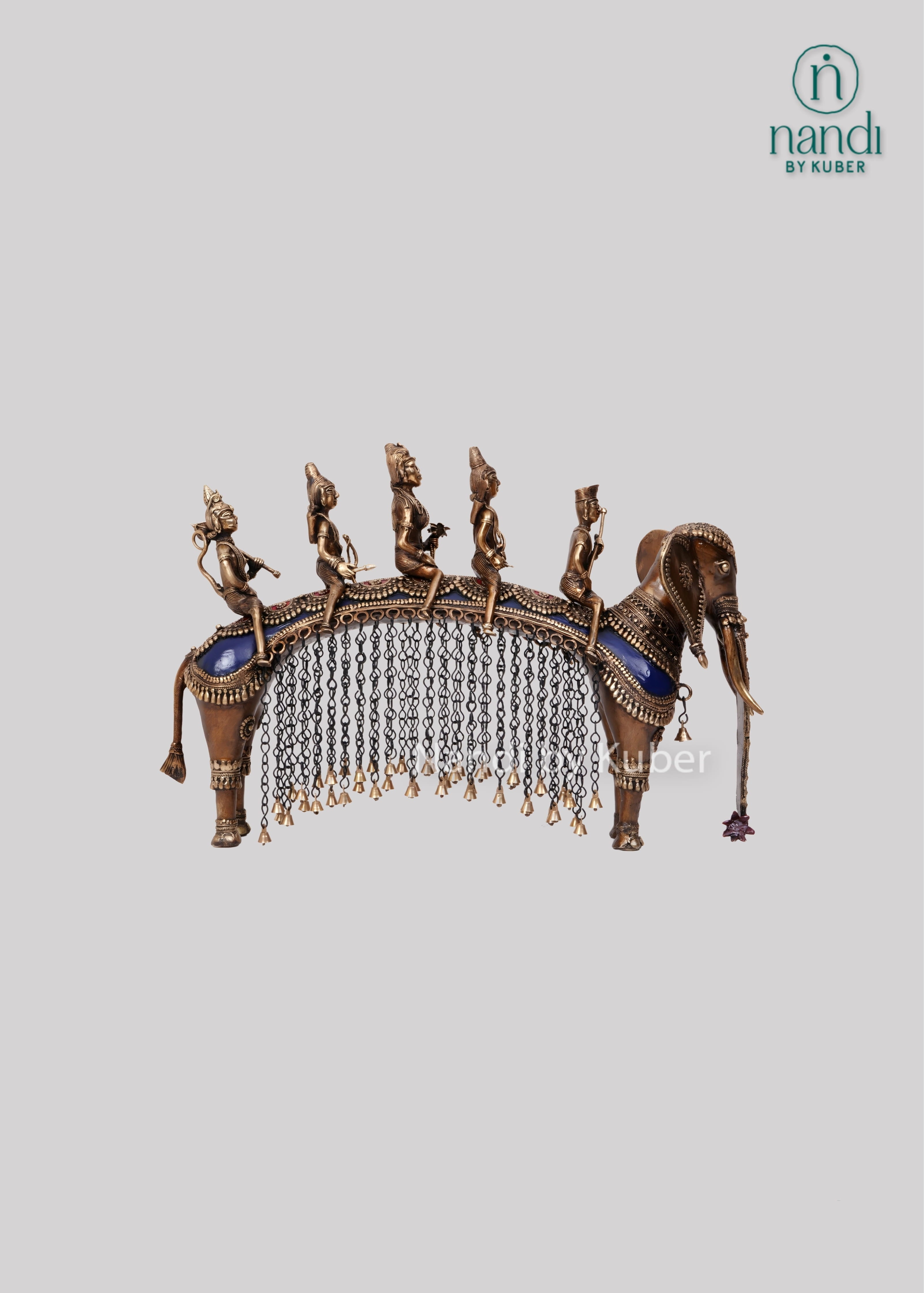 Brass elephant Ram Darbar decor piece