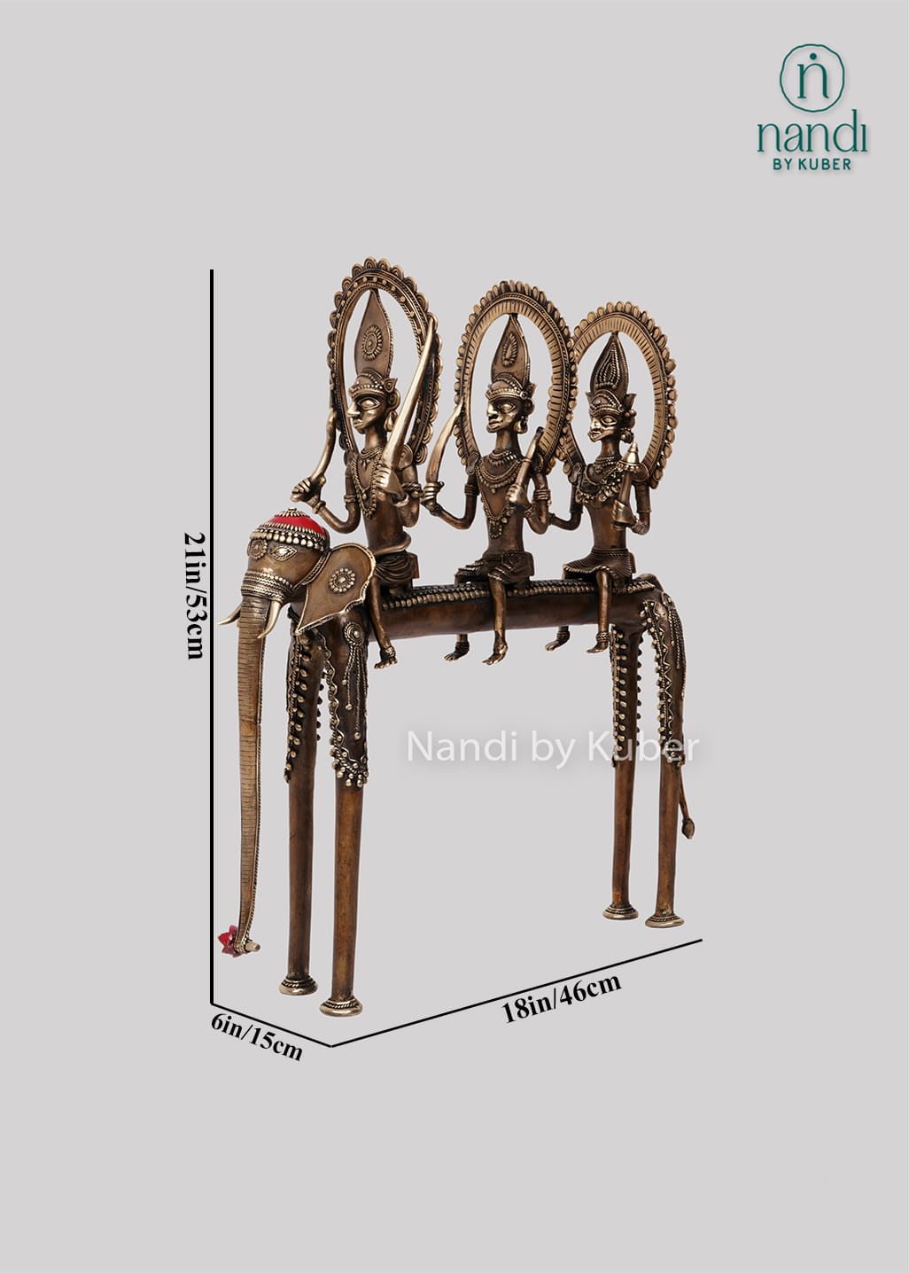 Brass Ram Darbar elephant decor