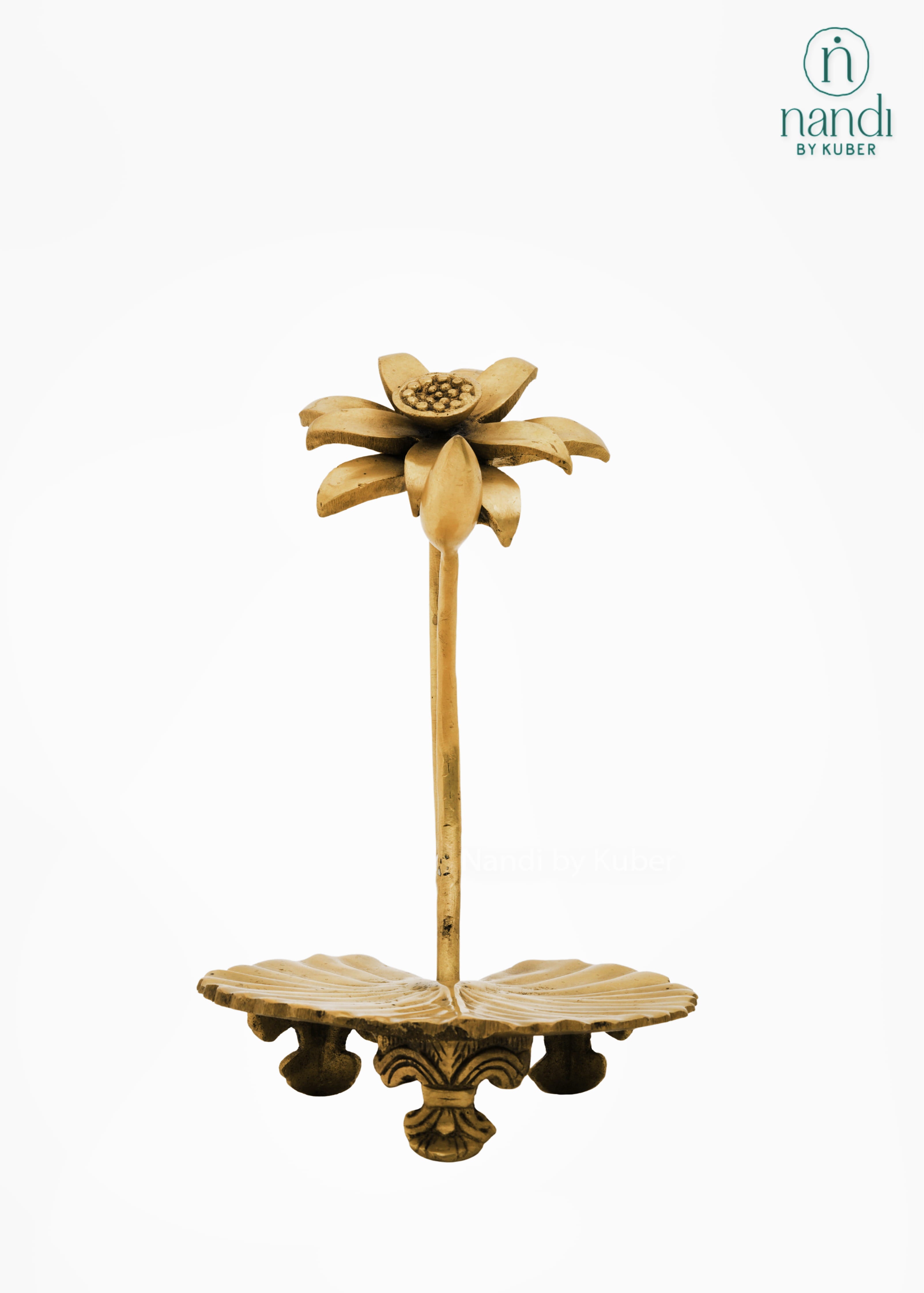 Brass lotus flower stand decorative showpiece