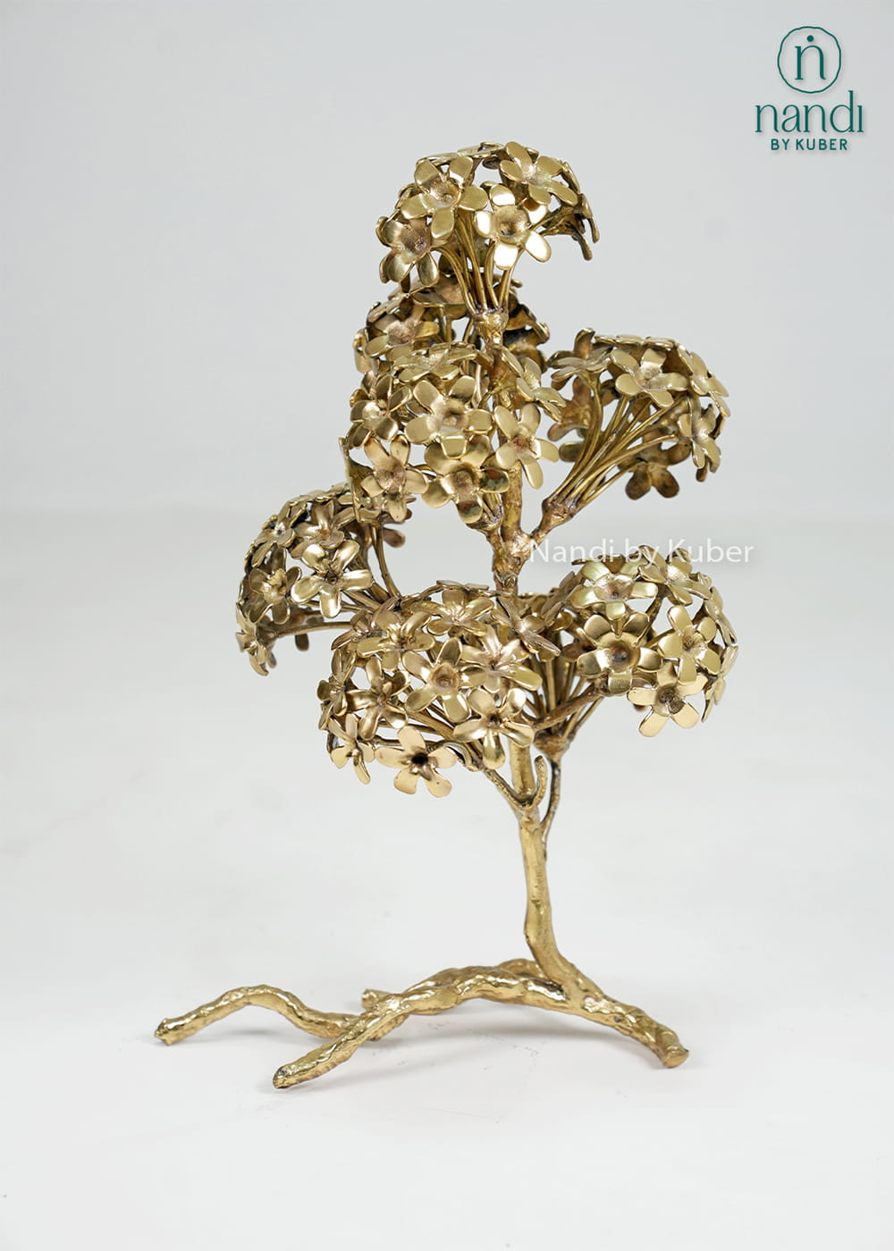 Brass flower tree sculpture