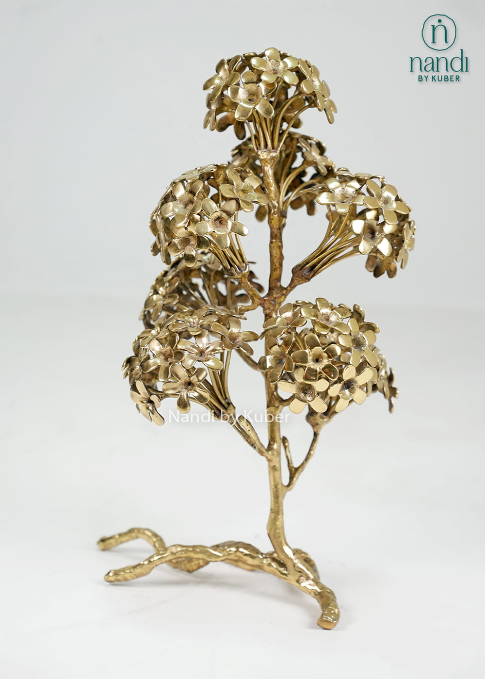 Brass flower tree sculpture